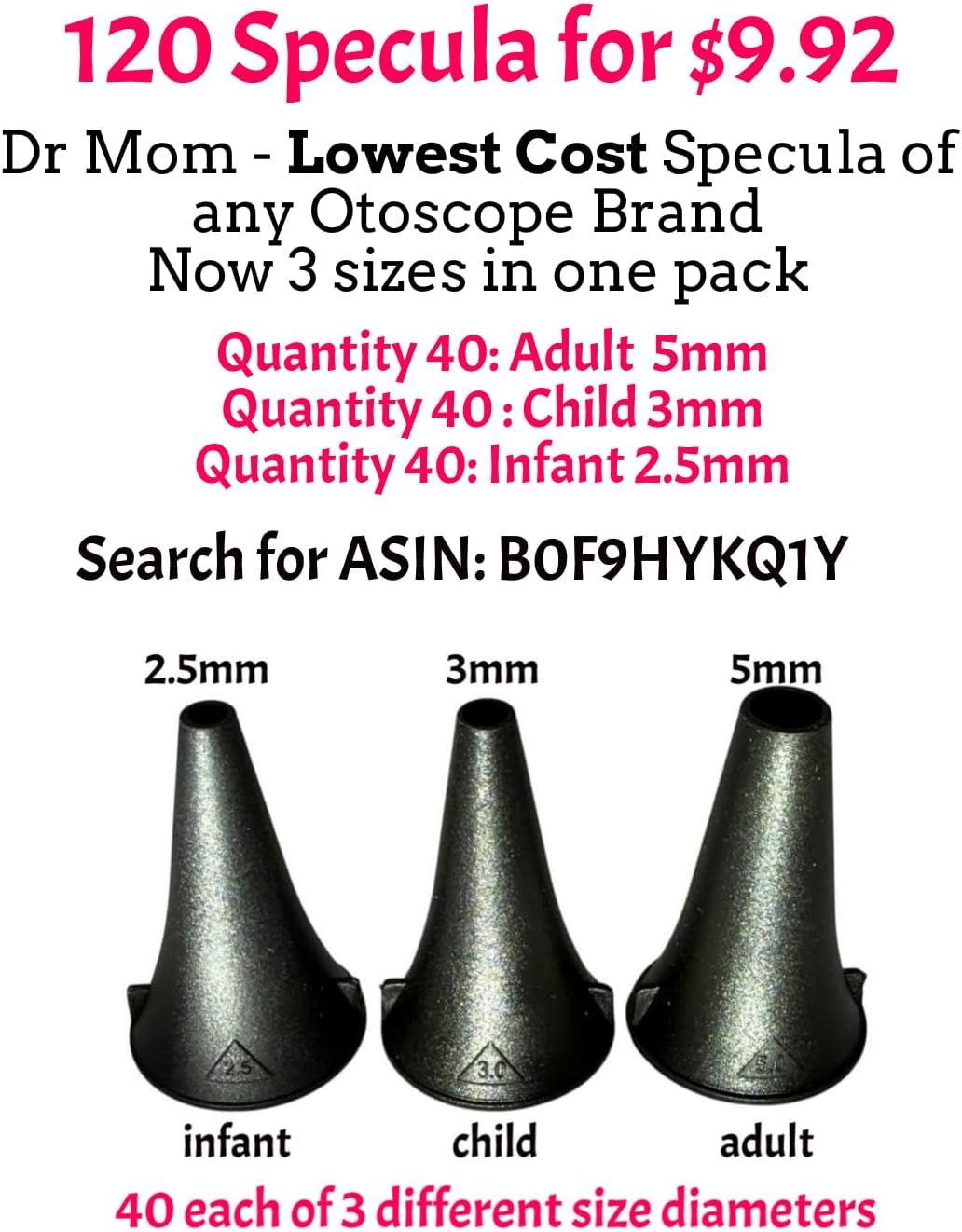 5Th Generation Dr Mom LED PRO Otoscope - 100% Forever Guarantee Covers Any Issue - Full Size Otoscope with Our Largest Diameter Optical Glass Lens Includes Batteries and Disposable Specula image number 3