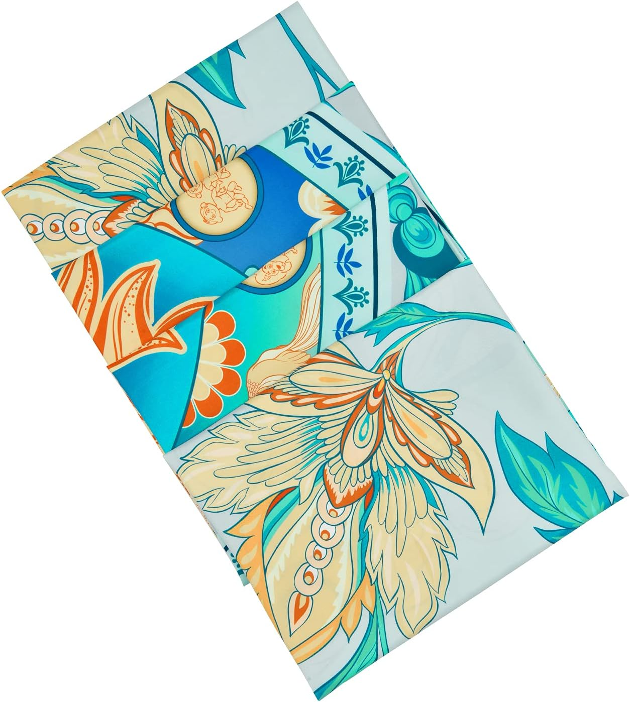 Lyacmy Burning Sun Tapestry with Flower Vines - Vintage Floral Mystic Hippie Wall Hanging for Room (Pale Cerulean, 51.2 X 59.1 Inches) image number 3