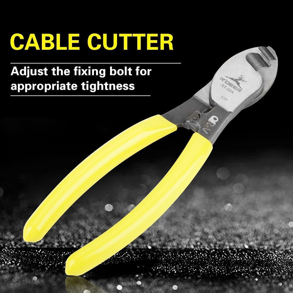 Wire Cutters Stripper, RT-22 6&rdquo; Cable Wire Stripper Chrome Vanadium Steel Electric Wire Cutting Pliers Coaxial Wire Cable Cutter image number 1