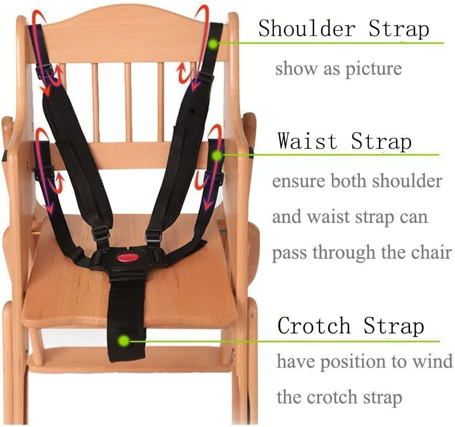 Seat Belt by Zama,5/3/2 Point Adjustable for Baby Kid Safe Strap for Stroller High Chair (Include Shoulder Pads & Guarding Pad)