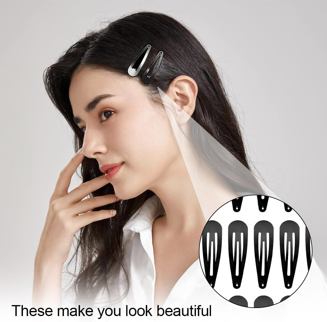 JRYXDS Pack of 10 5 Cm Metal Hair Clips, Ideal for Girls, Children and Women (Black) image number 2