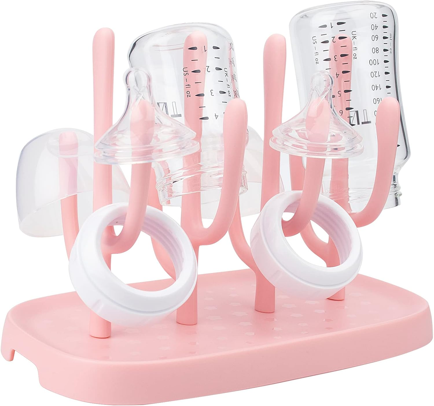 Baby Bottle Drying Rack, Space Saving Bottle Dryer Holder for Bottles, Nipples, Pump Parts, Cups