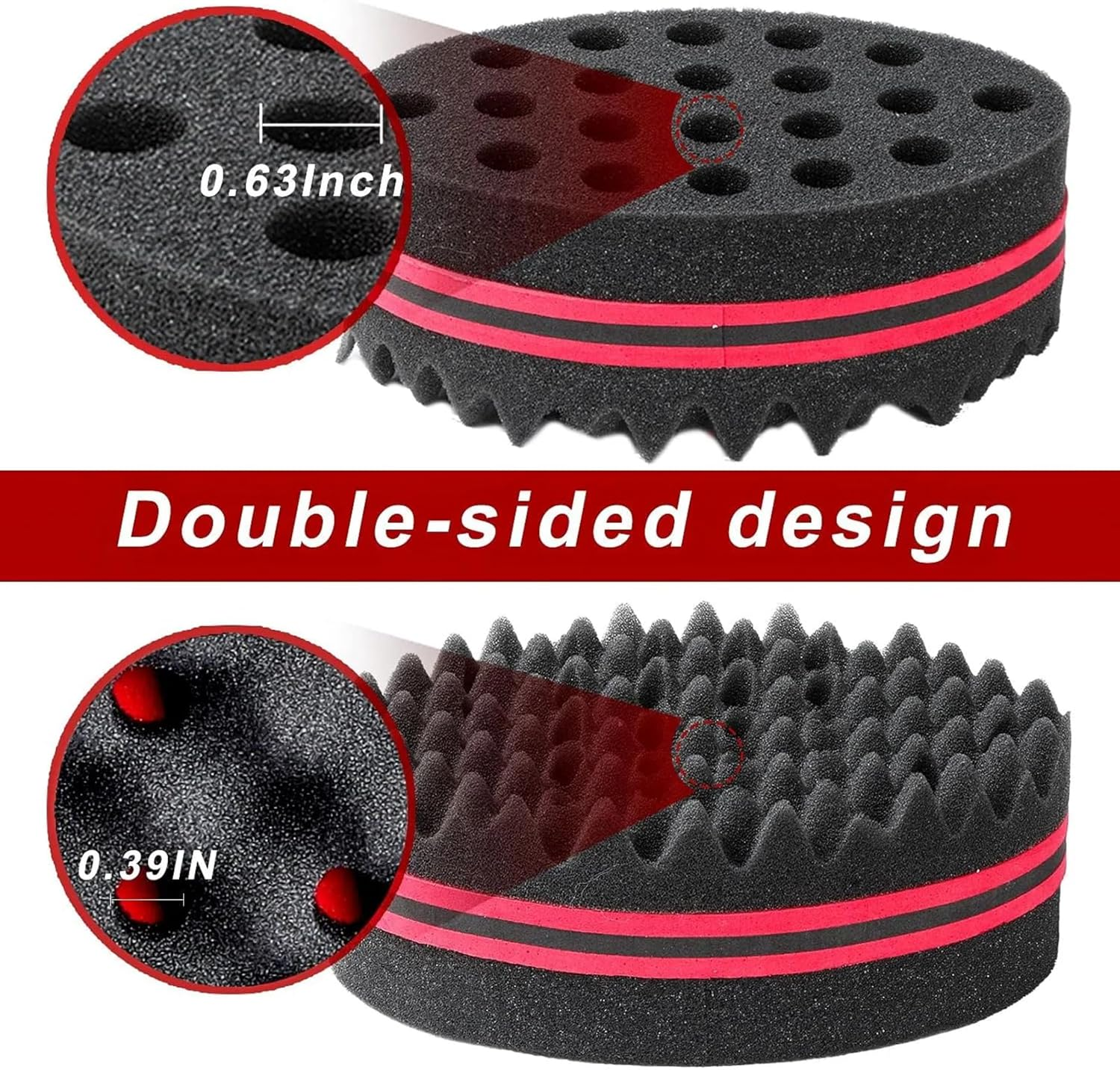 MILIOG Magic Curl Sponge Set for Men & Women &ndash; 3PCS Hair Styling Kit with Glove, Metal Pick & Twist Comb | Textured Hair Tools for Afro, Natural Curls, Dreads & Waves (Black) image number 4