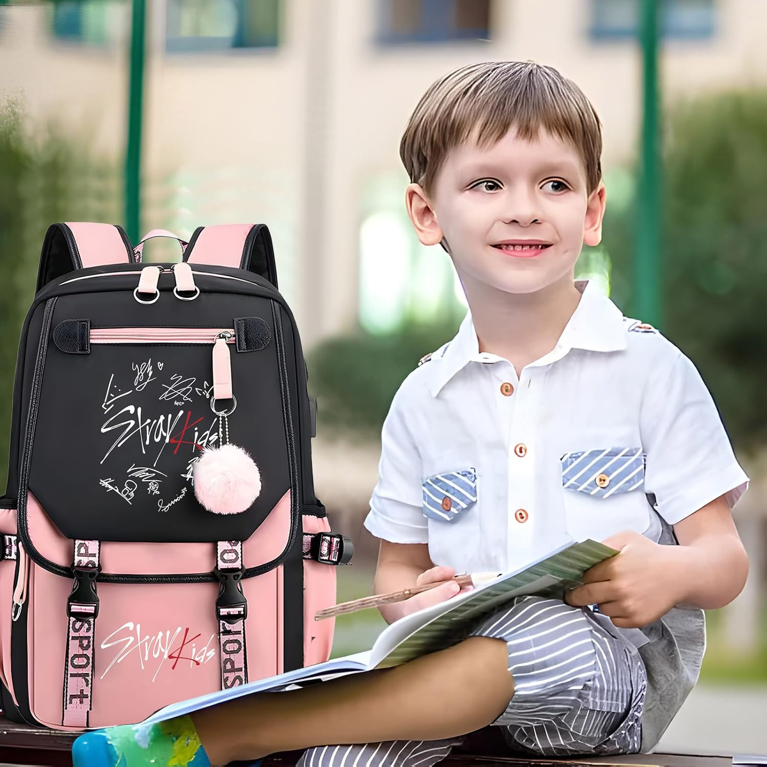 SERTAS Stra-Y Ki-Ds Backpack Merchandise K-Pop Fan Gifts Bag Korean Lightweight Travel Daypack for Stray Fans image number 6