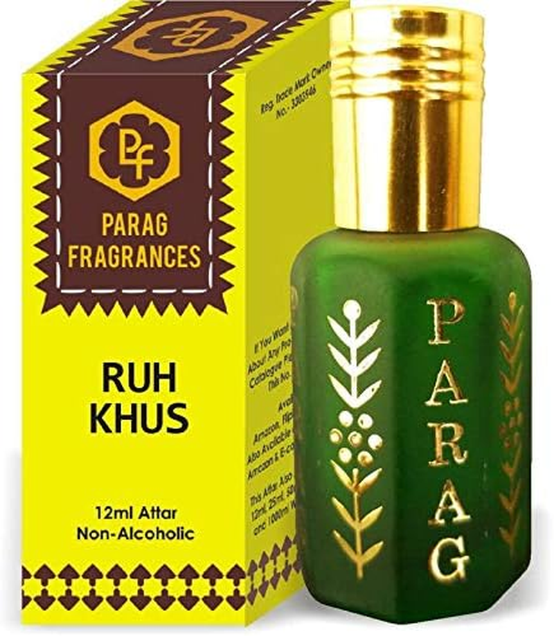 Parag Fragrances Ruh Khus Attar 1 Tola / 12Ml (Crystal Series) (Limited Time Launching Offer Pack) Natural Distiled Attar/Alcohol Free Attar/Long Lasting Attar image number 1