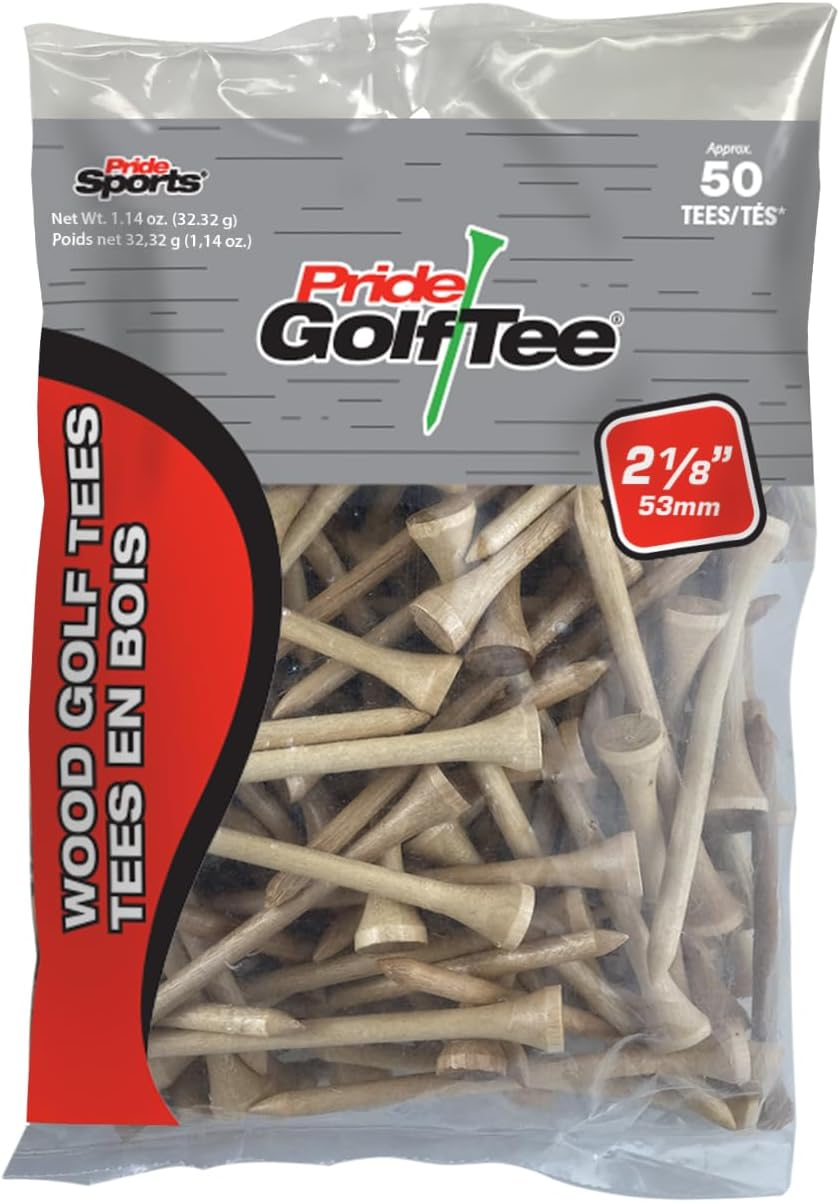 PRIDE GOLF TEE - 2-1/8 Inch Deluxe Tee - 50 Count Bag