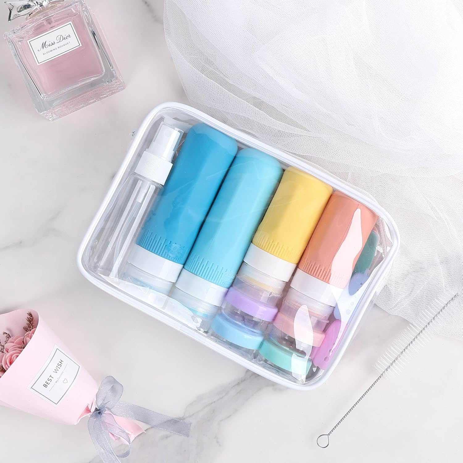 20PCS Travel Bottles Set for Toiletries,Travel Size Leak Proof Reusable Containers for Shampoo and Conditioner Bottles Travel Accessories image number 6