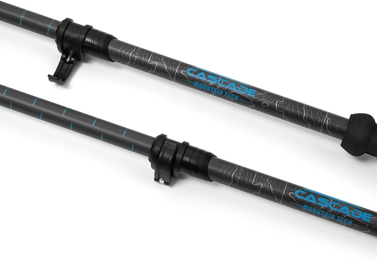 Cascade Mountain Tech Trekking Poles - Carbon Fiber Walking or Hiking Sticks with Quick Adjustable Locks image number 6