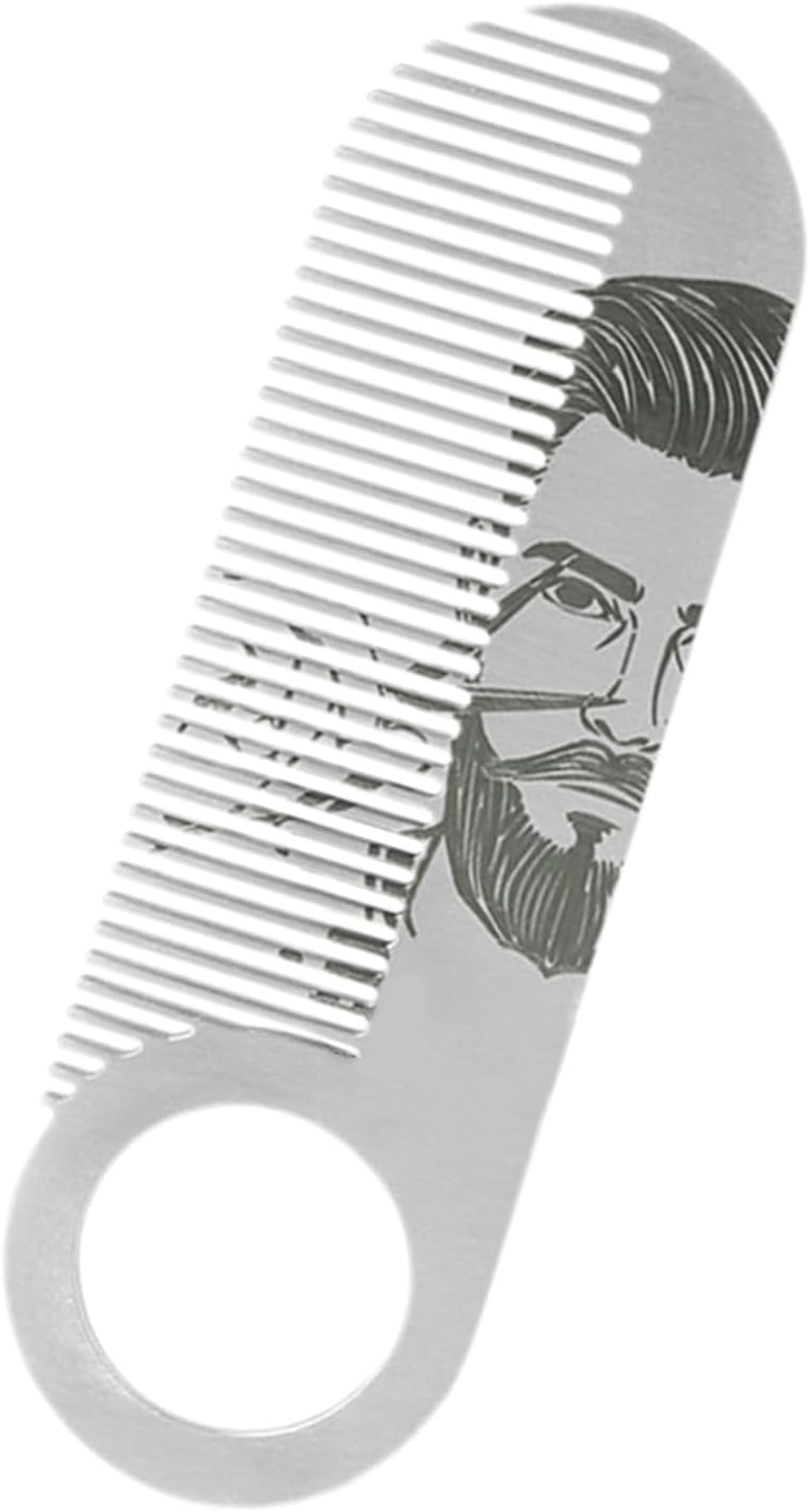 Small Beard Comb | Fine Tooth Mustache Brush | Ergonomic Hair Detailing Brush, Portable Men Accessories Styling Tools for Travel Home Outdoor