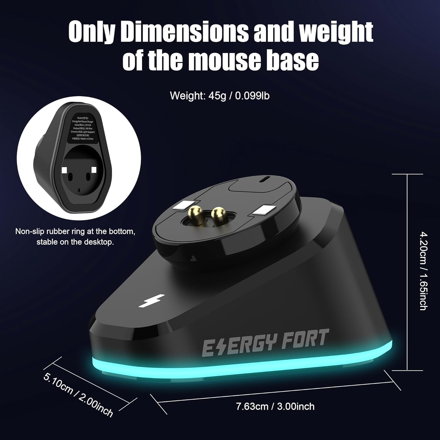 For Logitech G Pro Wireless Gaming Mouse Charging Dock RGB Compatible with Logitech PRO X Superlight 2 DEX(2024), G PRO X Superlight 2(2023), G502X Lightspeed, for Razer Wireless Mouse - Brown image number 4