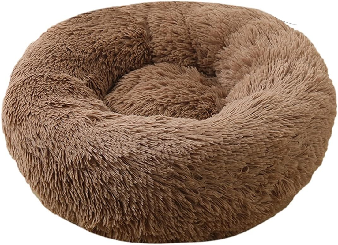 Calming Dog Bed Comfortable Donut Cuddler round Dog Bed Ultra Soft Washable Dog and Cat Cushion Bed Comfortable Pet Bed 43In
