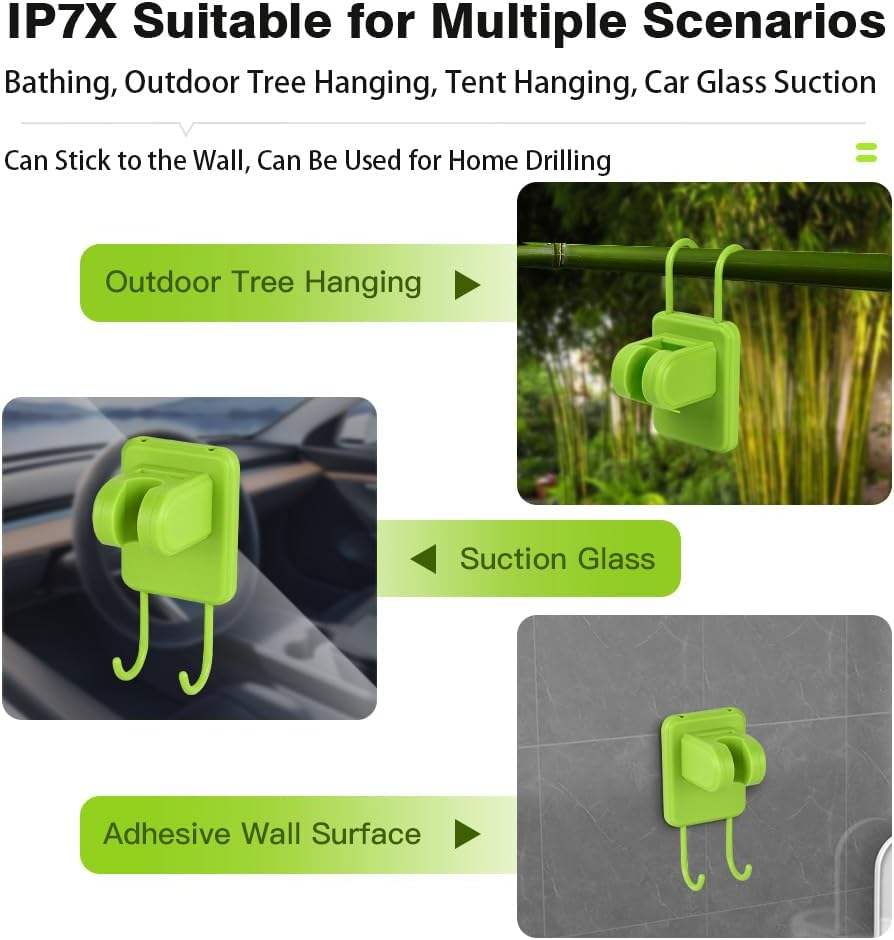 Eacam Portable Shower for Camping, 6000Mah Rechargeable Camping Shower with Digital Power & Temperature Display, Portable Shower for Camping, Beach, Hiking, Outdoor Travelling, Pet Cleaning