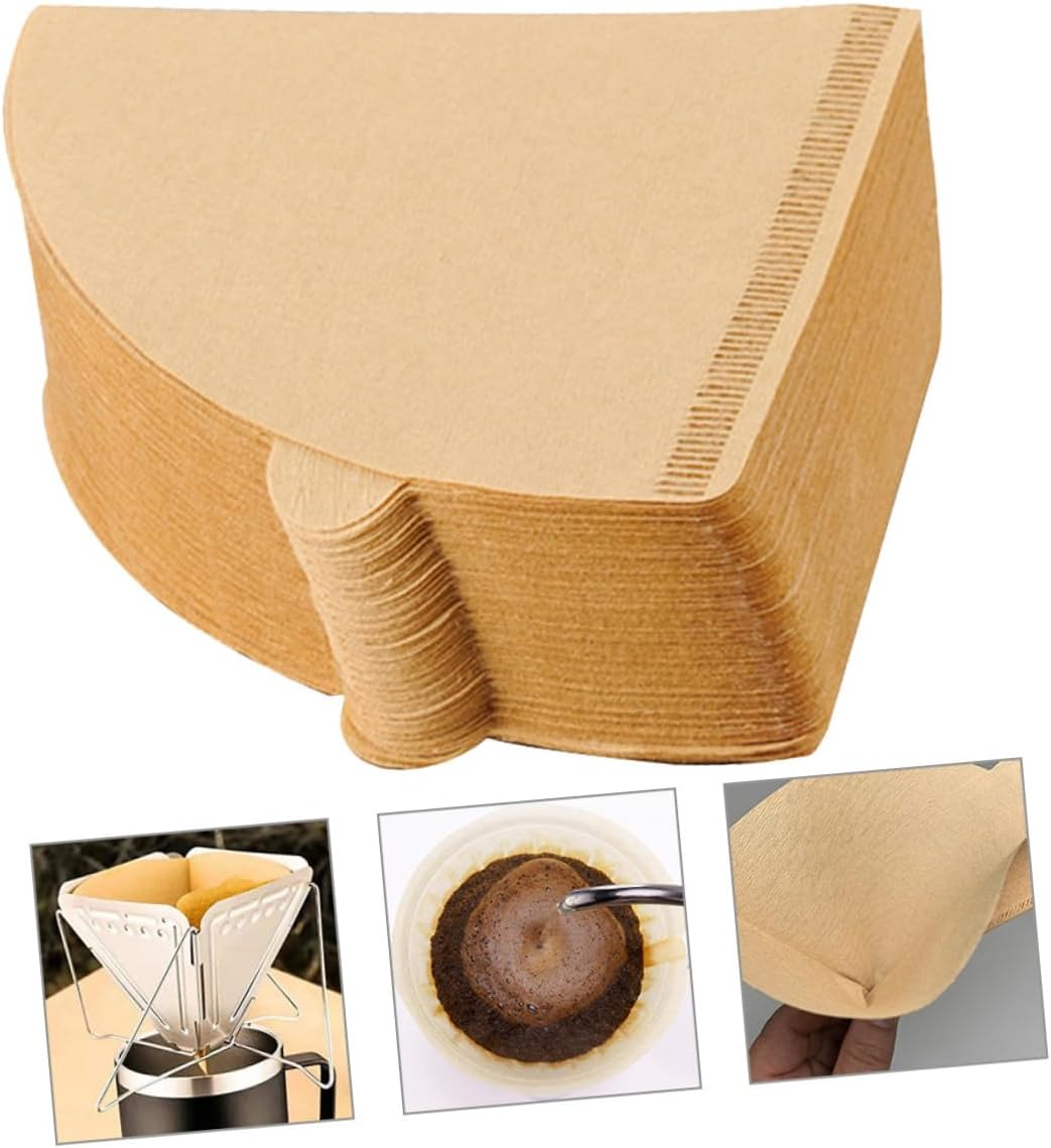 Cabilock 100Pcs Shaped Filter Paper Disposable Filtering Paper for Manual Cone Coffee Maker Espresso Machine image number 2