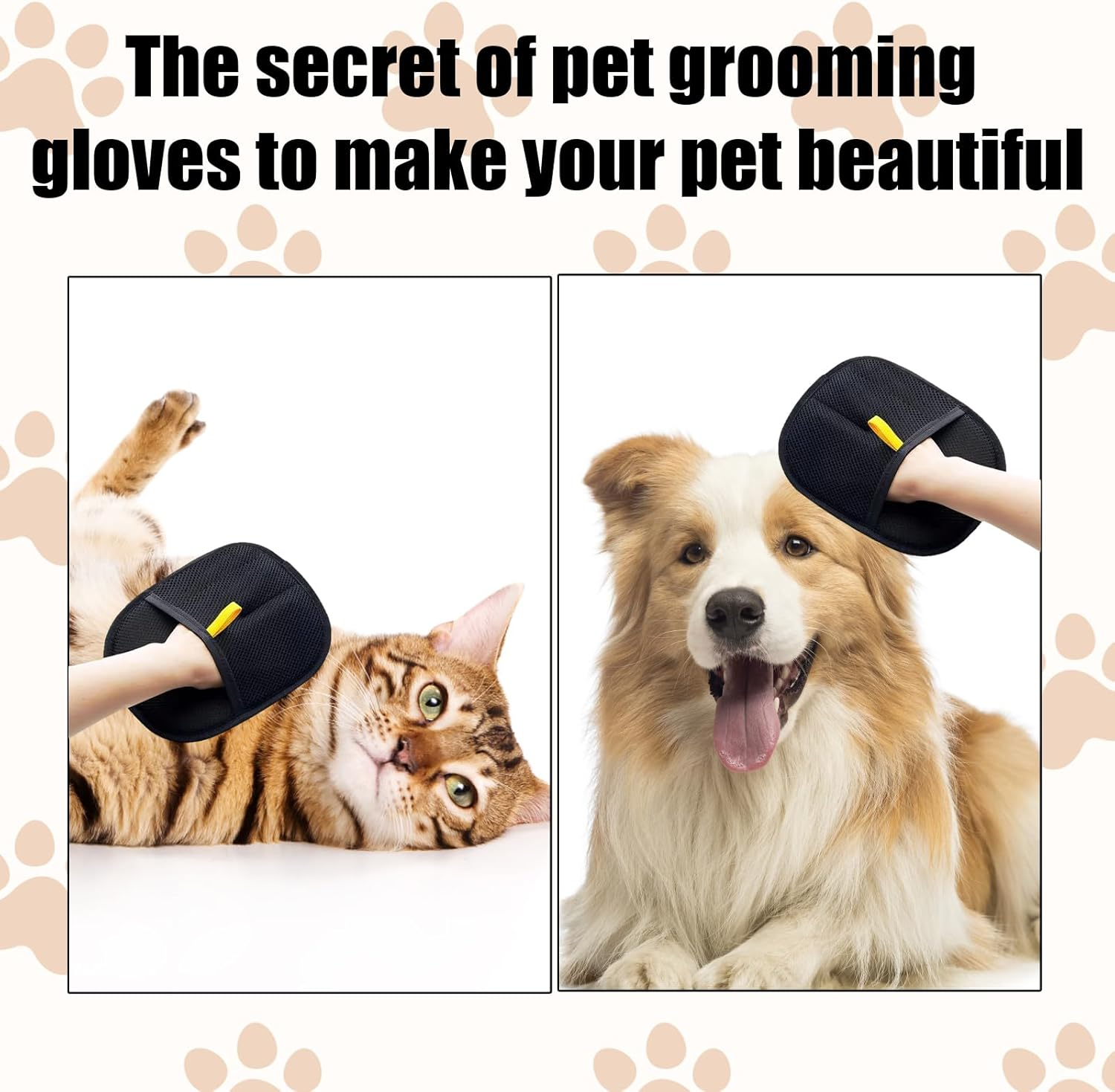 Bbiurer Pack of 2 Fur Magnet Gloves, 2025 Pet Hair Remover Glove, Reusable for Cat Hair Removal, Effective Cleaning and Care during Bathing image number 2