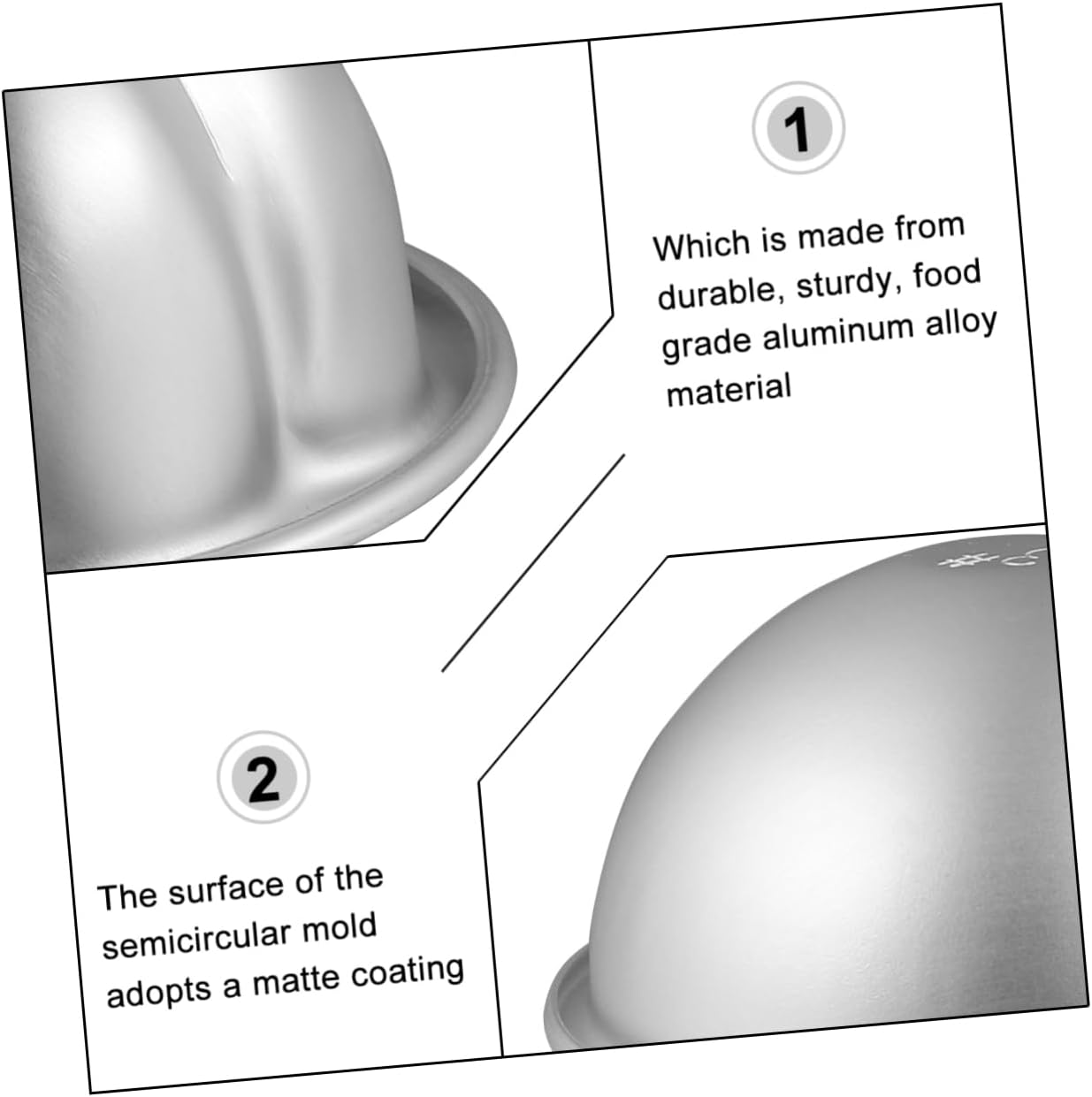 CIMAXIC 4Set Aluminum Alloy Bath Bomb Molds for Boys and Girls Adults Bath Salt Bomb Molds Baking image number 6