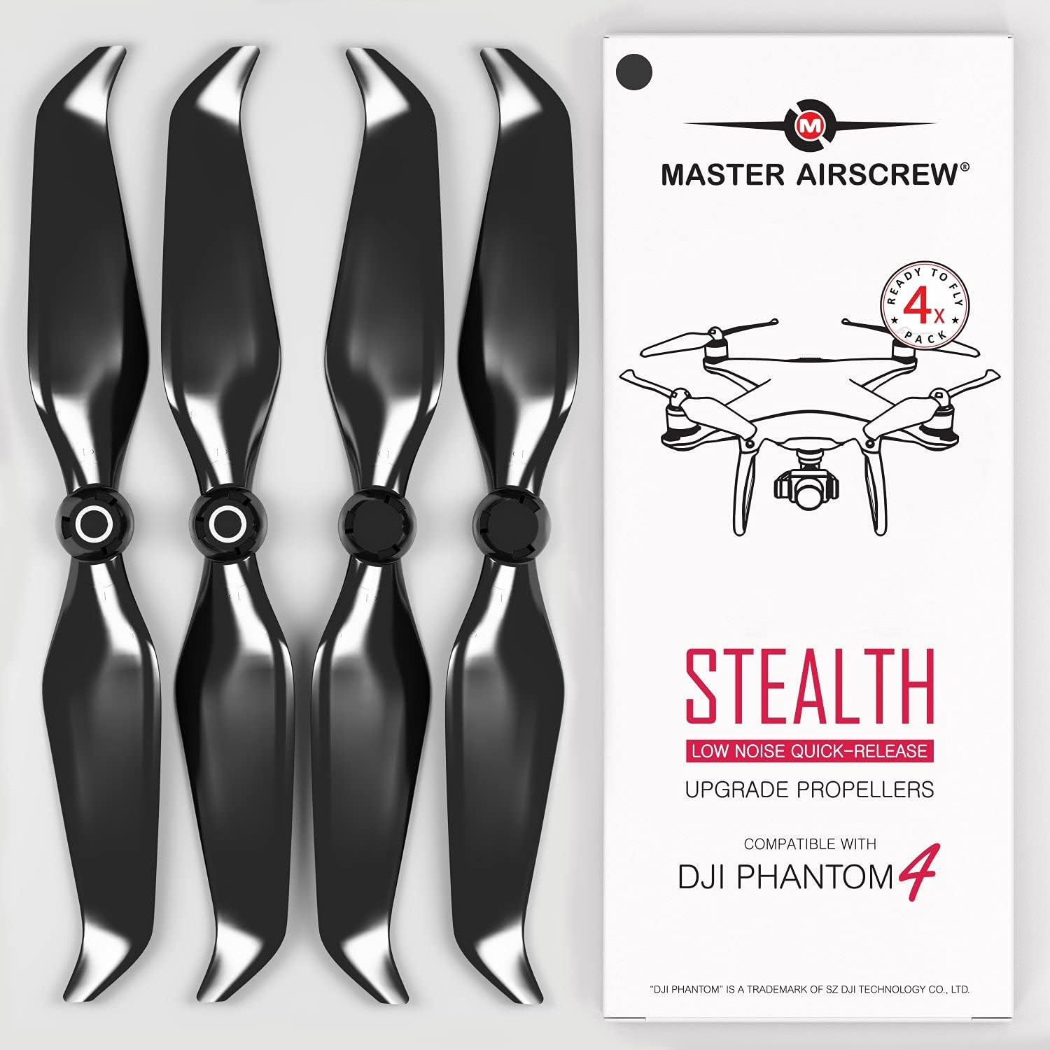 Master Airscrew Stealth Propellers for DJI Phantom 4 - Black, 4 Pcs