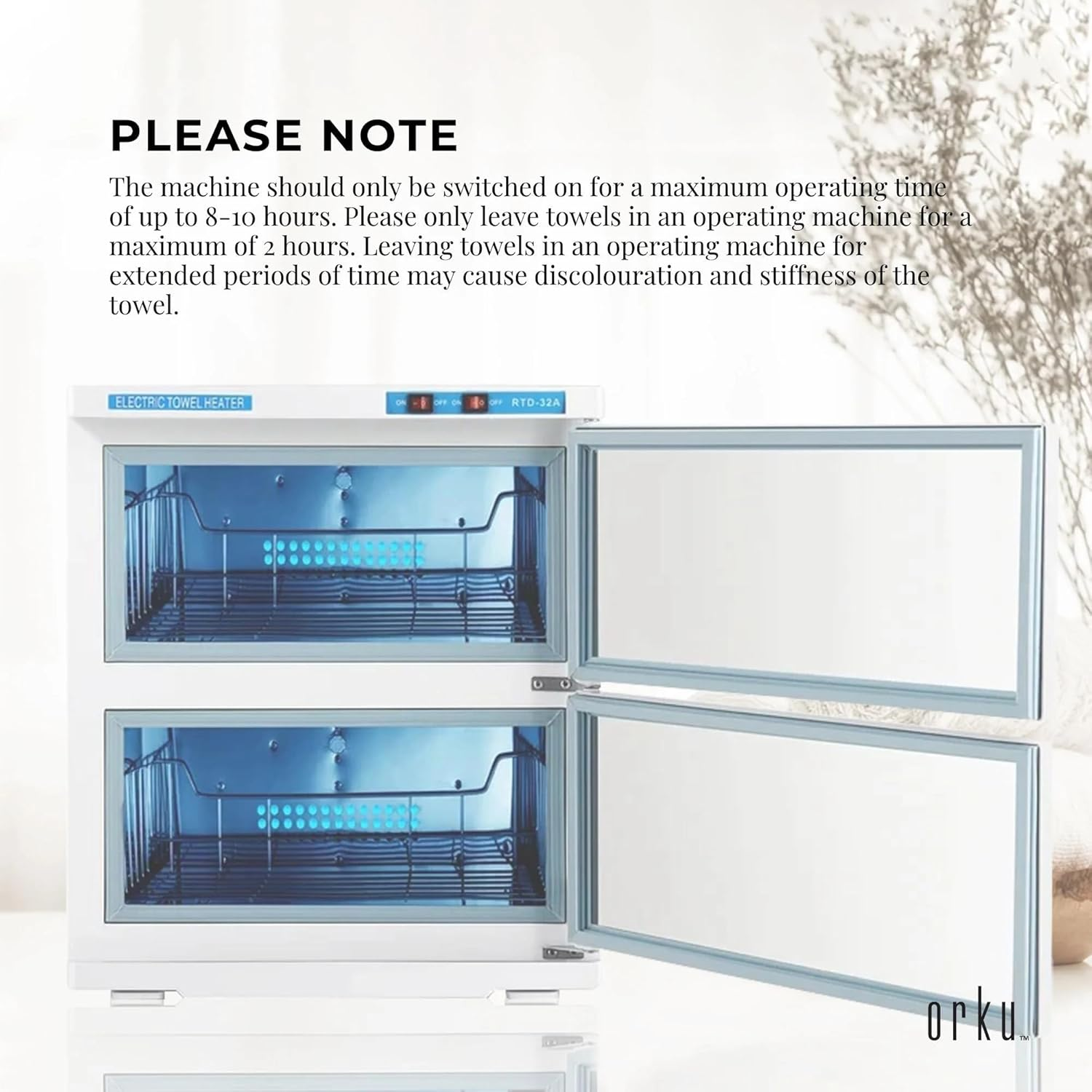 32L White UV Electric Towel Warmer Steriliser Cabinet Beauty Spa Heat Sanitiser image number 1