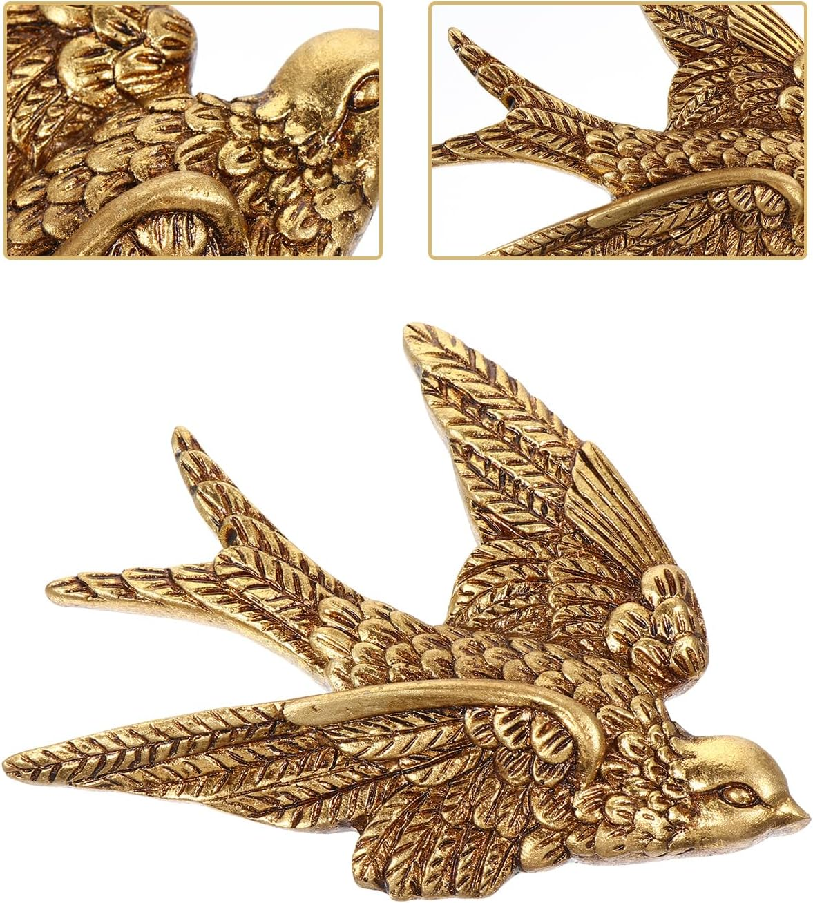 YARNOW Swallow Bird Wall Hanging Decor - Resin 3D Flying Bird Ornament for Living Room, Bedroom, Garden, and Home Decoration image number 3