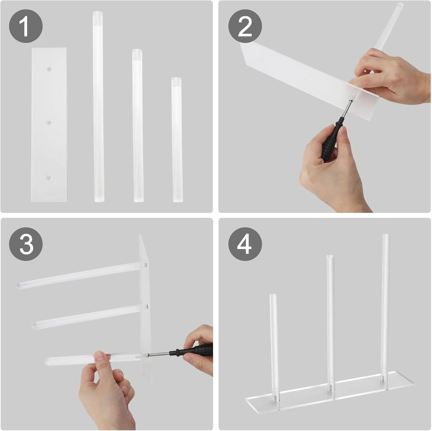 Acrylic Scrunchie Holder Stand Transparent Display Hair Accessories Organiser Clear Hair Tie Organiser Storage Hair Tie Store Scrunchie Holder for Women Teenager Girls Gifts image number 1