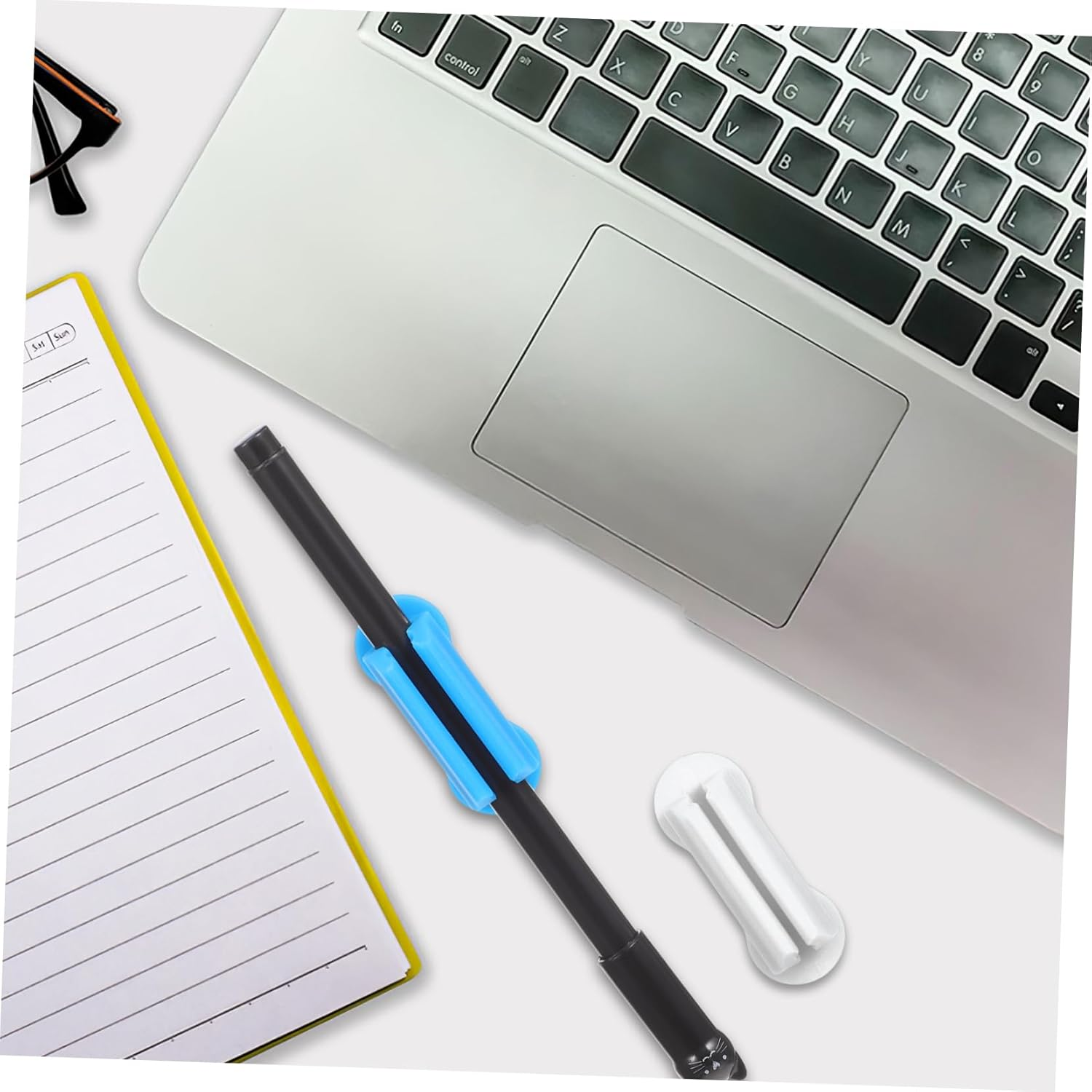 MINAOLULUS 12Pcs Silicone Pen Holder for Desk Self-Adhesive Marker Organizers Strong Adhesion Modern Minimalist Design Compatible Pencils Brushes Stylish Office Accessories