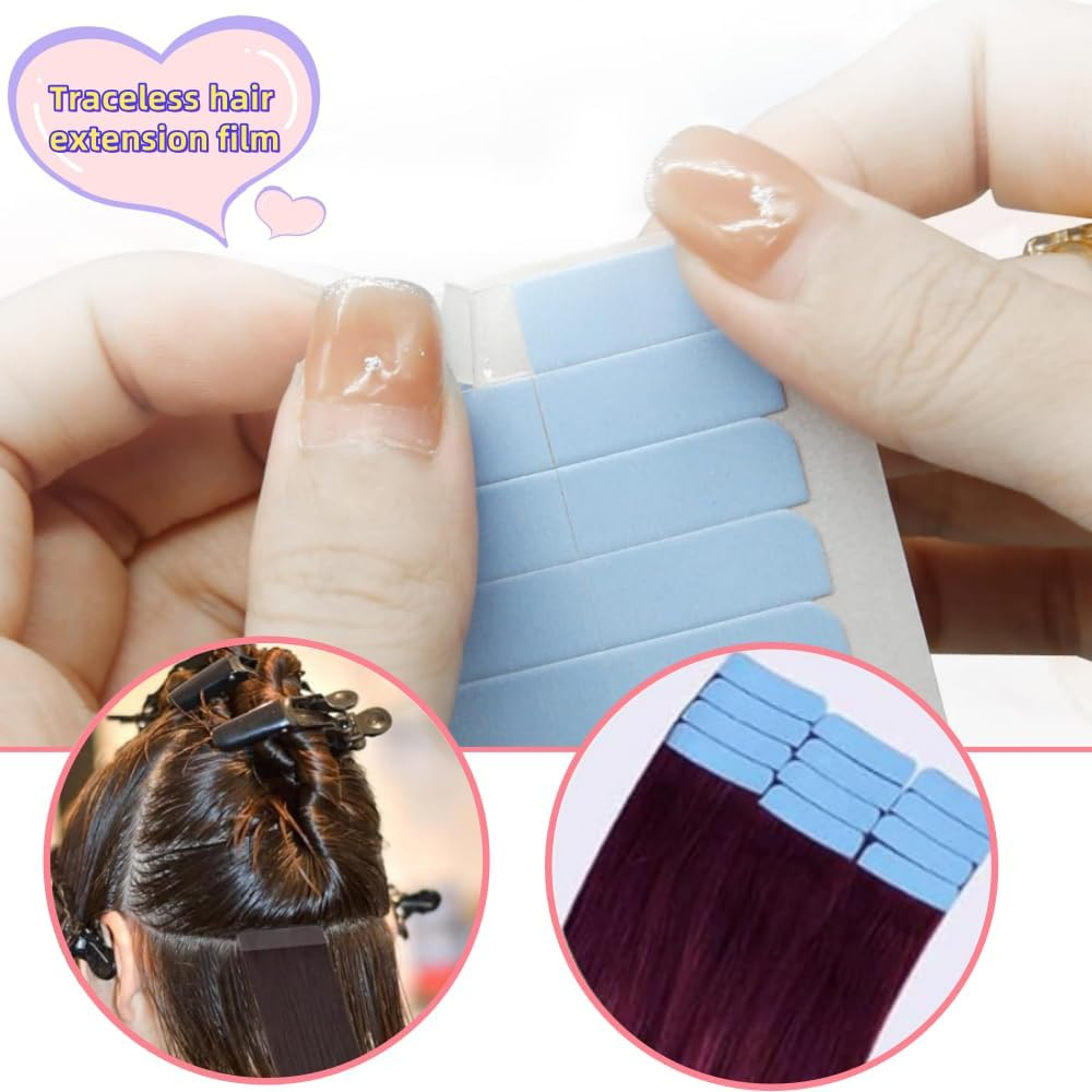 120 Pieces of Hair Extension Tape Label Double-Sided Extension Tape, Powerful Residue-Free Double-Sided Tape, Hair Extension image number 5