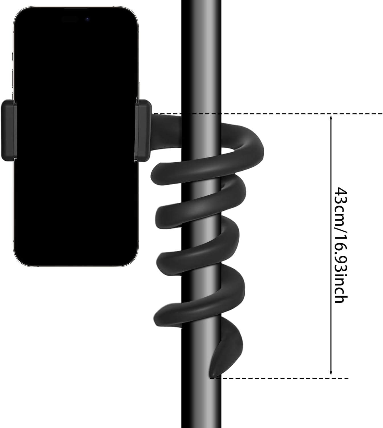 Portable Phone Holder with Anti-Slip Handrail Flexible Bicycle Phone Holder Suitable for Desk Handlebars Treadmill Cart Shopping Cart Kitchen Car image number 3