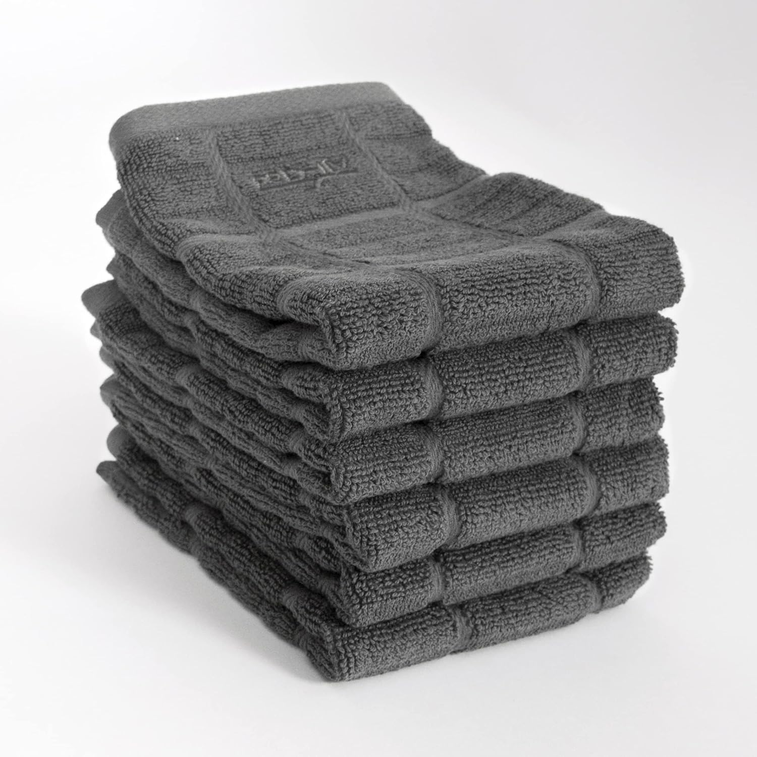 All-Clad Premium Dish Cloths (6-Pack), 13" X 14", Highly Absorbent, Super Soft, Long-Lasting Terry-Loop Weave 100% Turkish Combed Cotton Hand Towels, Bar Towels for Washing Dishes, Pewter - Black image number 7