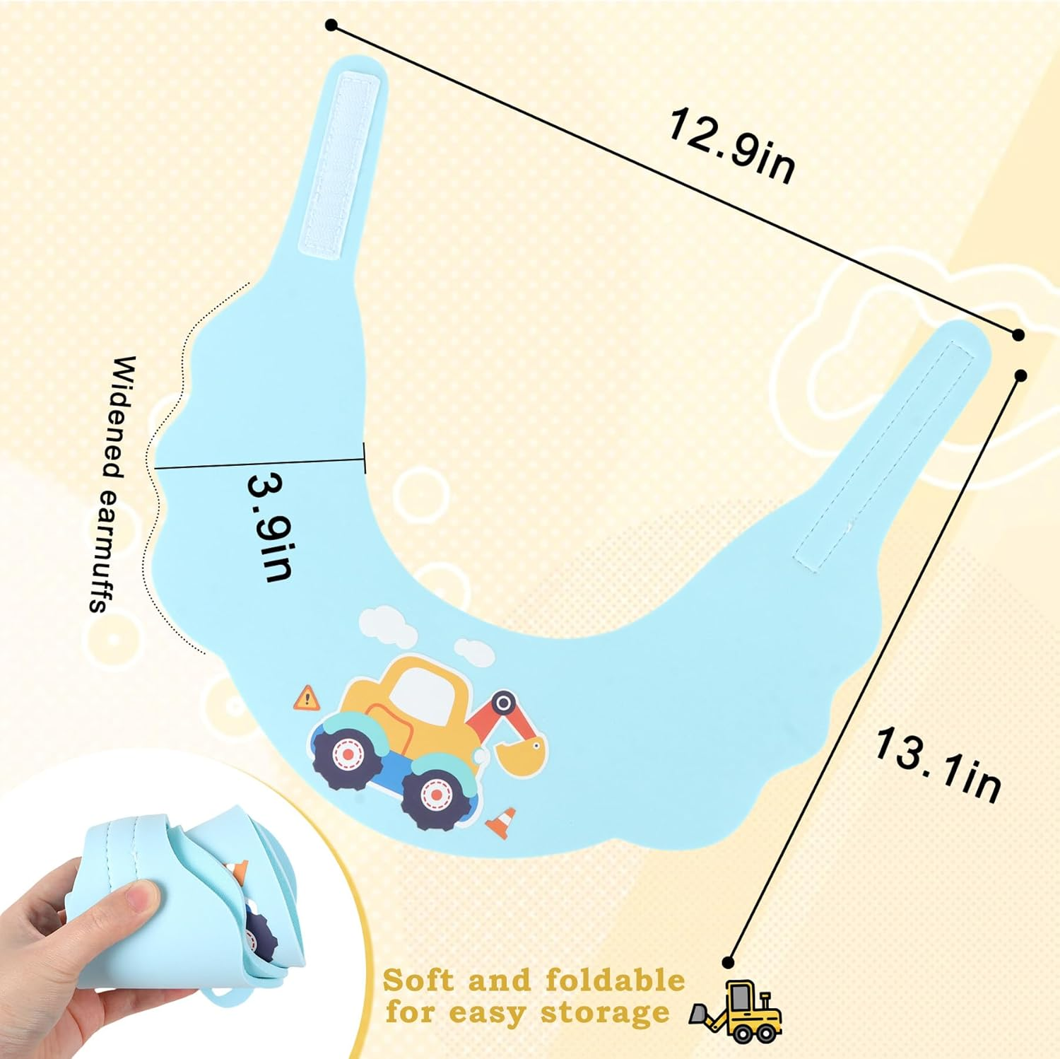 LADES Baby Shower Caps Shield - Adjustable Kids Bath Visor Hat Shampoo Washing Hair Protection Soft Cartoon for Toddler - 2Pack-Blue Dinosaur+Pink Rabbit image number 5