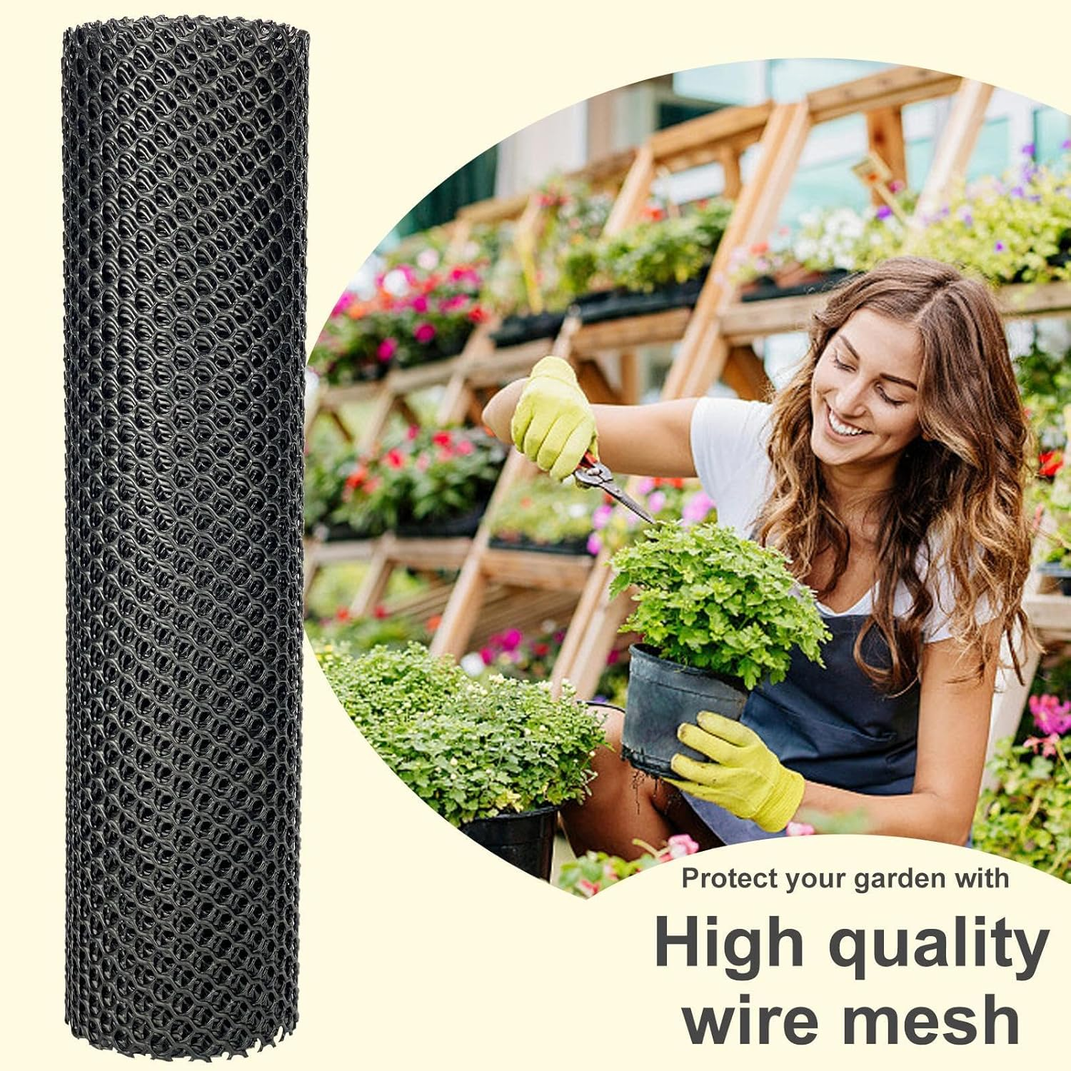 Plastic Wire Mesh Fence 40 X 300CM Roll - Ideal for Poultry, Dogs, Rabbit, Snake Barrier & Gardening - Durable Plastic Chicken Wire Mesh (Black) image number 6