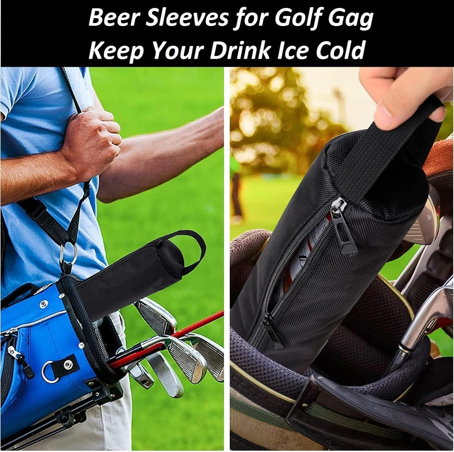 Pins & Aces Beer Sleeve 7-Can Insulated Cooler Sleeve - Stores up to 7 Cans Discreetly in Your Golf Bag - Keeps Canned Beverages Cold on the Golf Course image number 4