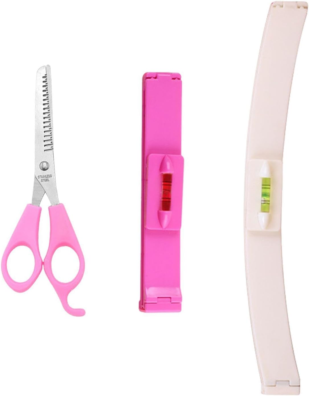 2 Pieces Bang Ruler and 1 Piece Scissors, Hairstyle Making Tools, Hair Trimming Tools, Hair Salon Accessories.