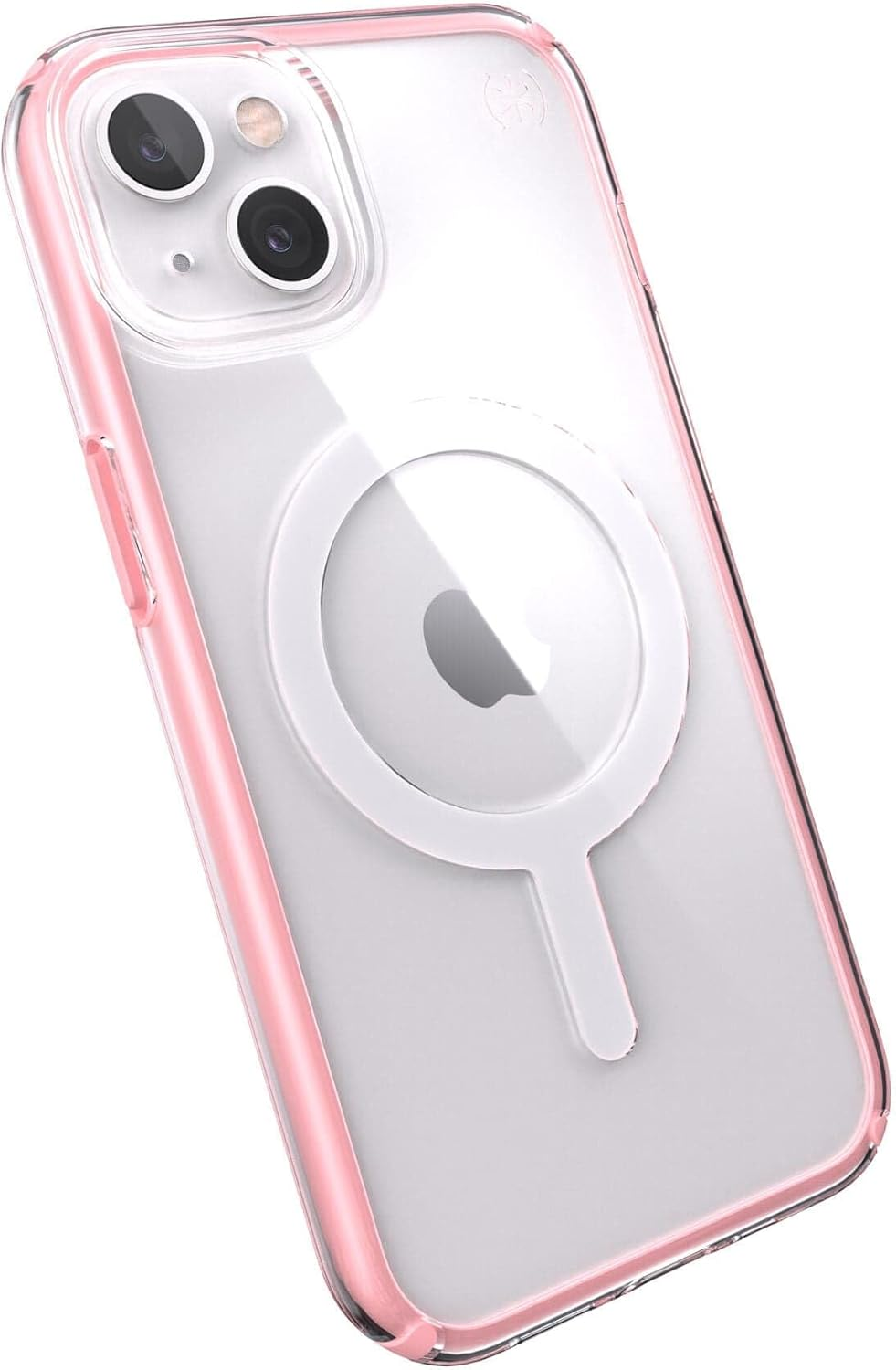 Speck Presidio Perfect Geo Magsafe Phone Case for Iphone 13, Clear/Rosy Pink