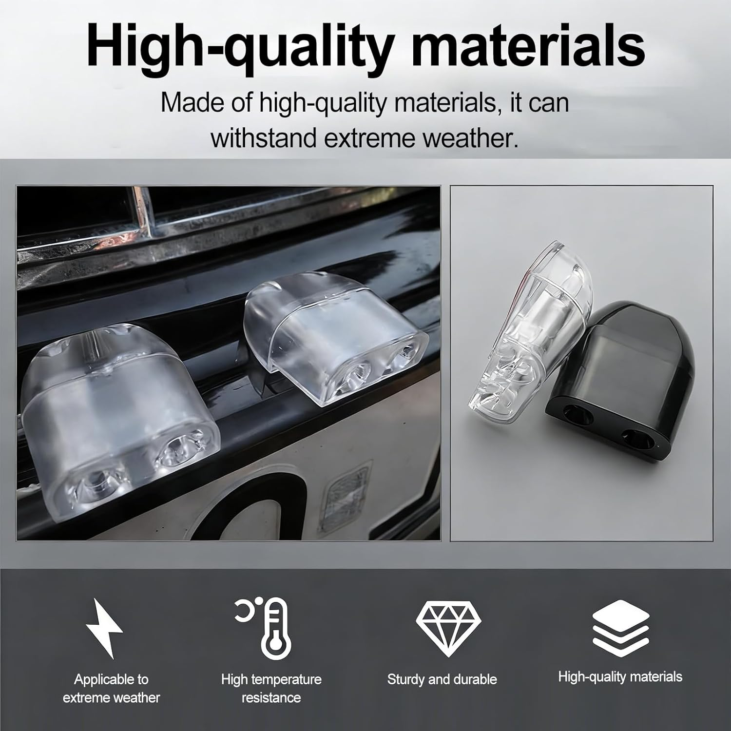 2 PCS Deer Whistles for Car - Ultrasonic Animal Warning Whistles with Adhesive Tape Vehicle Deer Alert Devices to Prevent Collisions Trucks Suvs Motorcycles Black image number 1