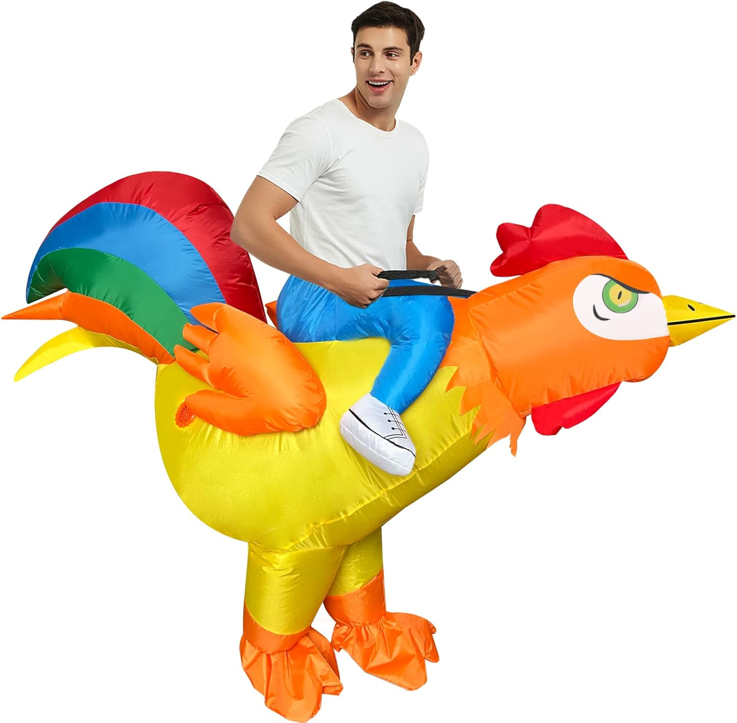 Inflatable Costume Chicken Costume Funny Halloween Costumes Blow up Chicken Costume for Men Women