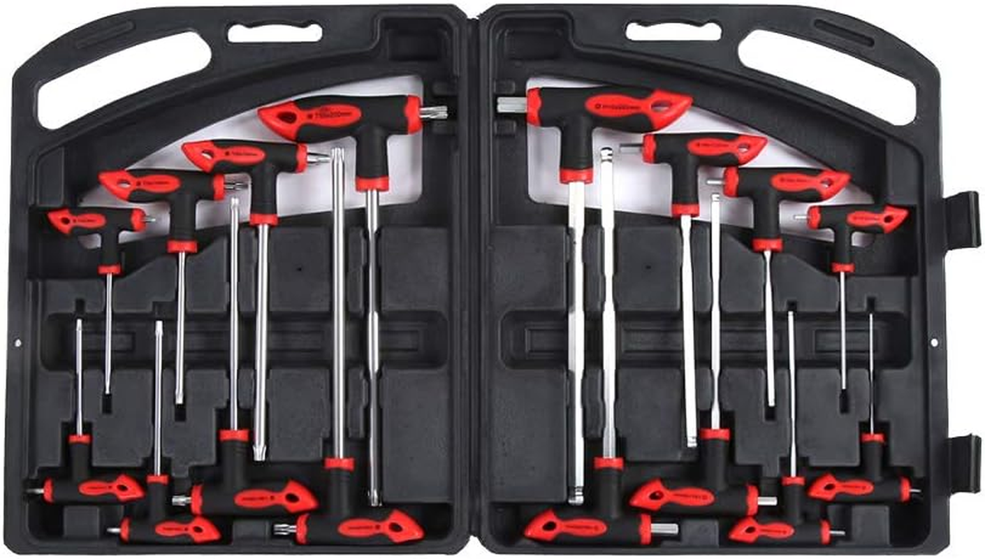 Shenruifa 16 Pcs Cr V T Handle Ball End Hex Key Wrench Set, Ergonomic Star Key Set, for Automotive, Machinery, and Repair Equipment image number 6