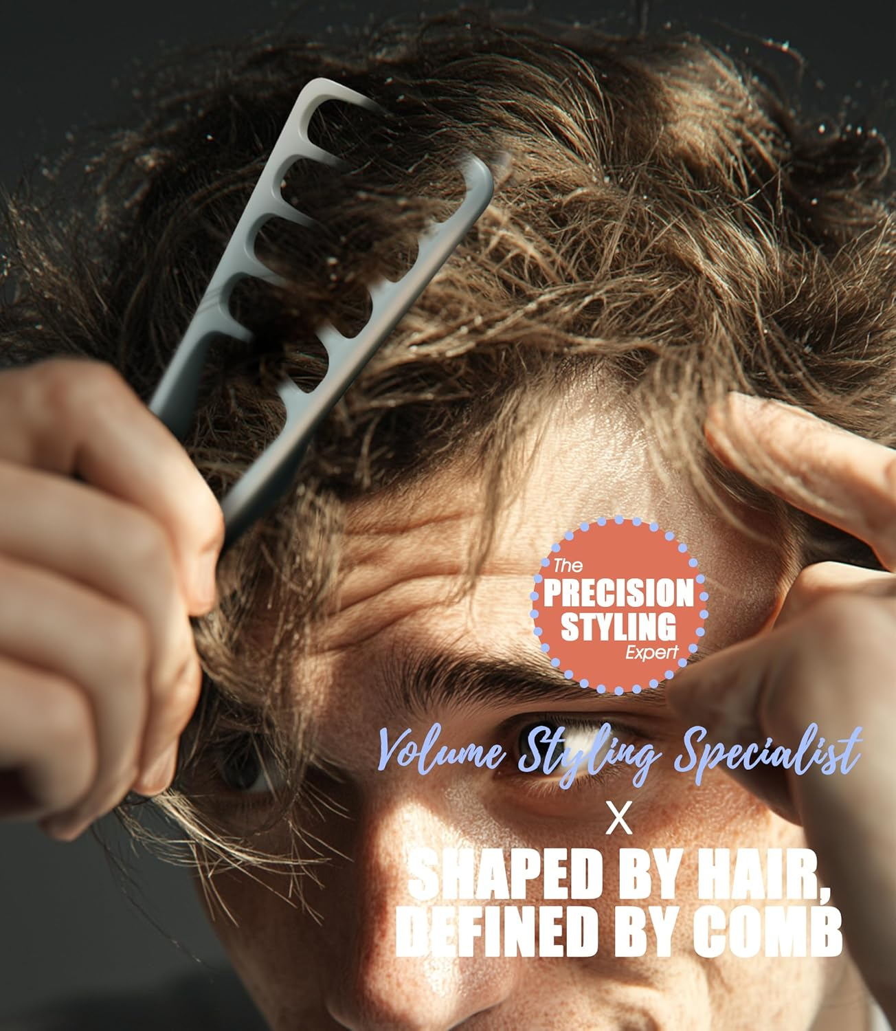 Pack of 2 Volume Comb Styling Comb with Texture Large Tooth Comb for Volume & Care Volume for the Hair Roots with Pony Roots, Lifting Hair Roots Hair Brush for Men and Women image number 5