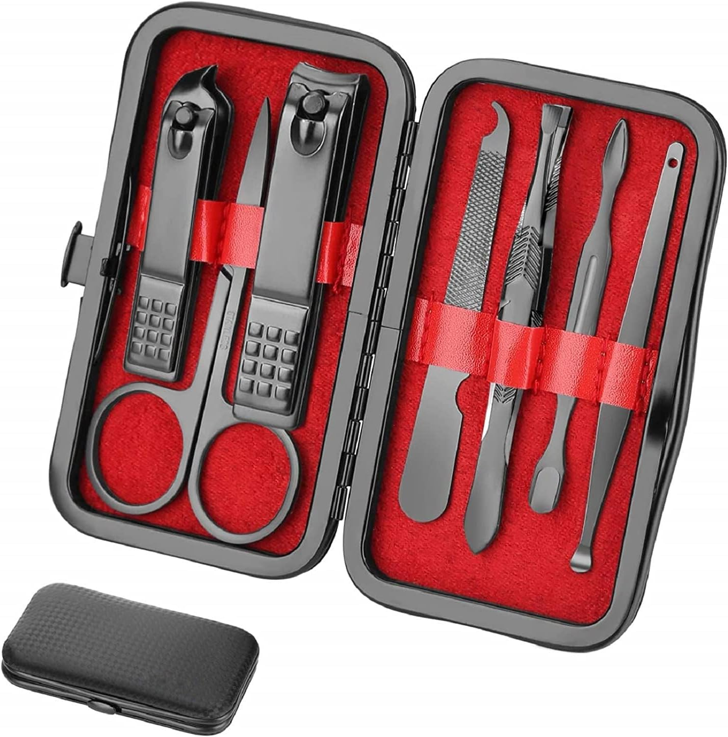 Manicure Set Men Travel Luxury Manicure 8 in 1 Stainless Steel Professional Pedicure Set Travel Grooming Kit Men Husband Boyfriend Lover Parents Women Elder Patient Nail Care image number 3
