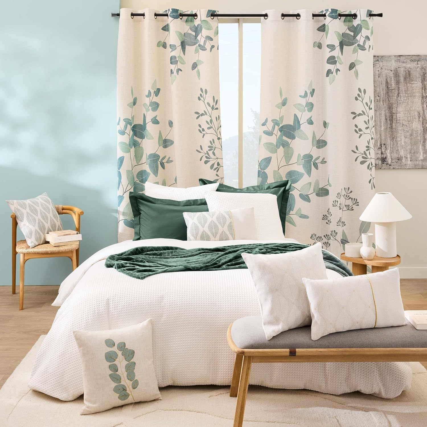 Douceur D'Int&eacute;rieur, Abelia 3-Piece Microfibre Waffle Bedding Set (240 X 220 Cm) image number 3