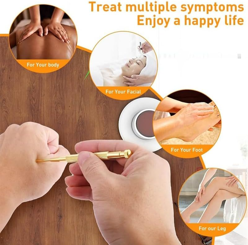 3 Pcs Facial Reflexology Massage Tool Stainless Steel Manual Acupuncture Pen,Stainless Steel Double Headed Spring Loaded Ear and Body Point Probe Pen,Retractable Acupuncture Pen image number 5