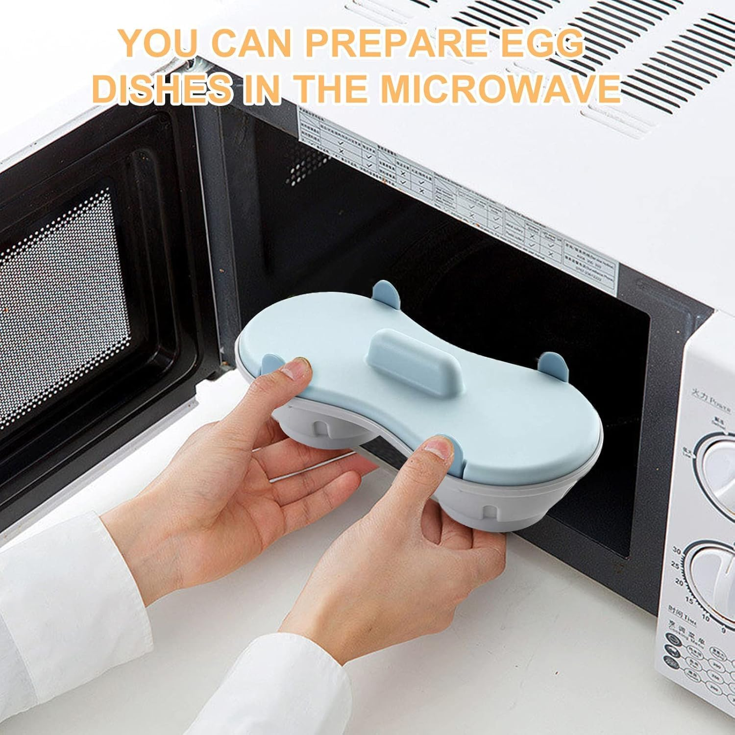 Egg Poacher Microwave Egg Cooker, 2 Cavity Edible Silicone Double Drain Poached Egg Cups, Microwave Egg Poacher Kitchen Cooking Gadgets image number 6