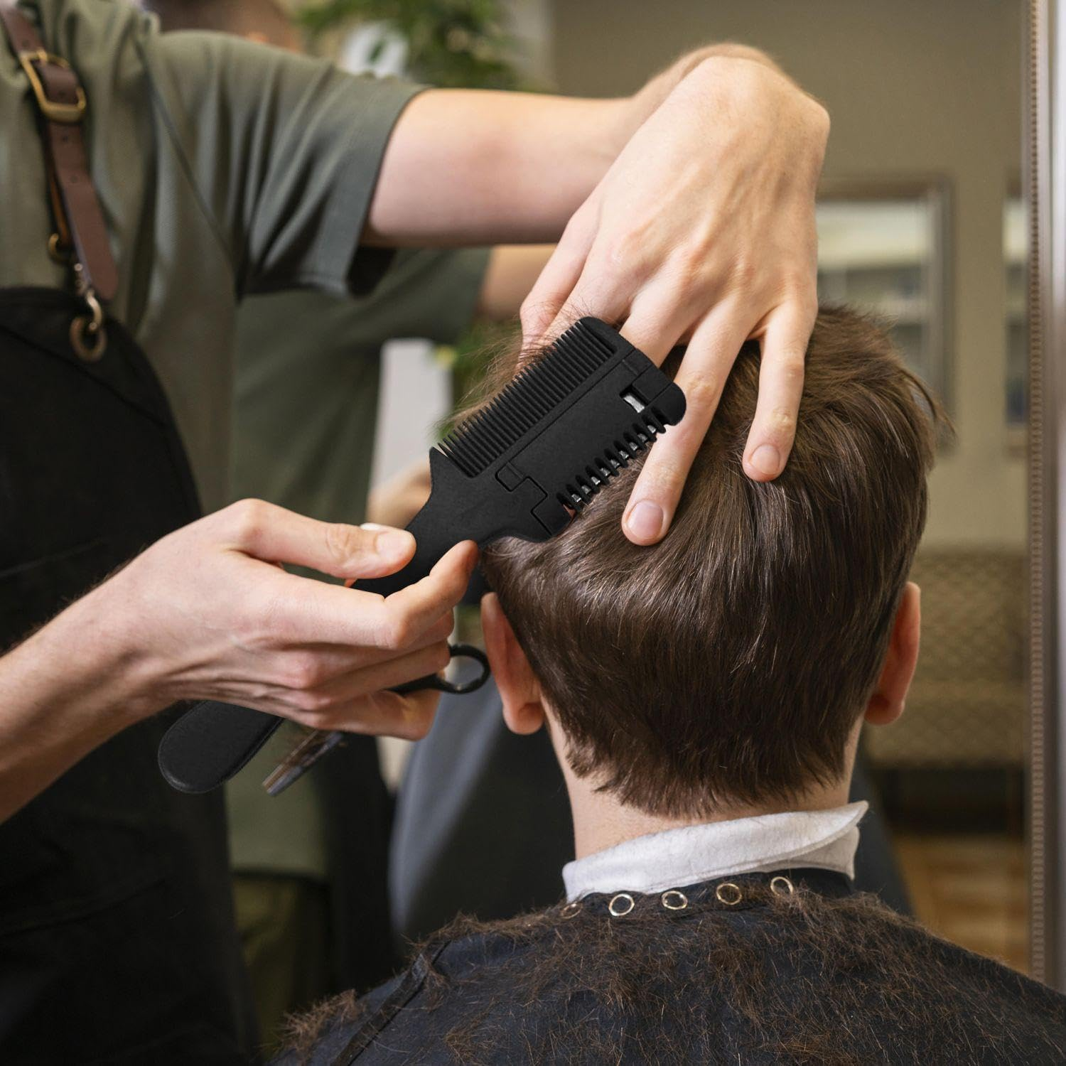 2 Pieces Hair Sharpener Hair Repair Tool Salon Tool DIY Hair Styling Accessories (Black, Blue) image number 3