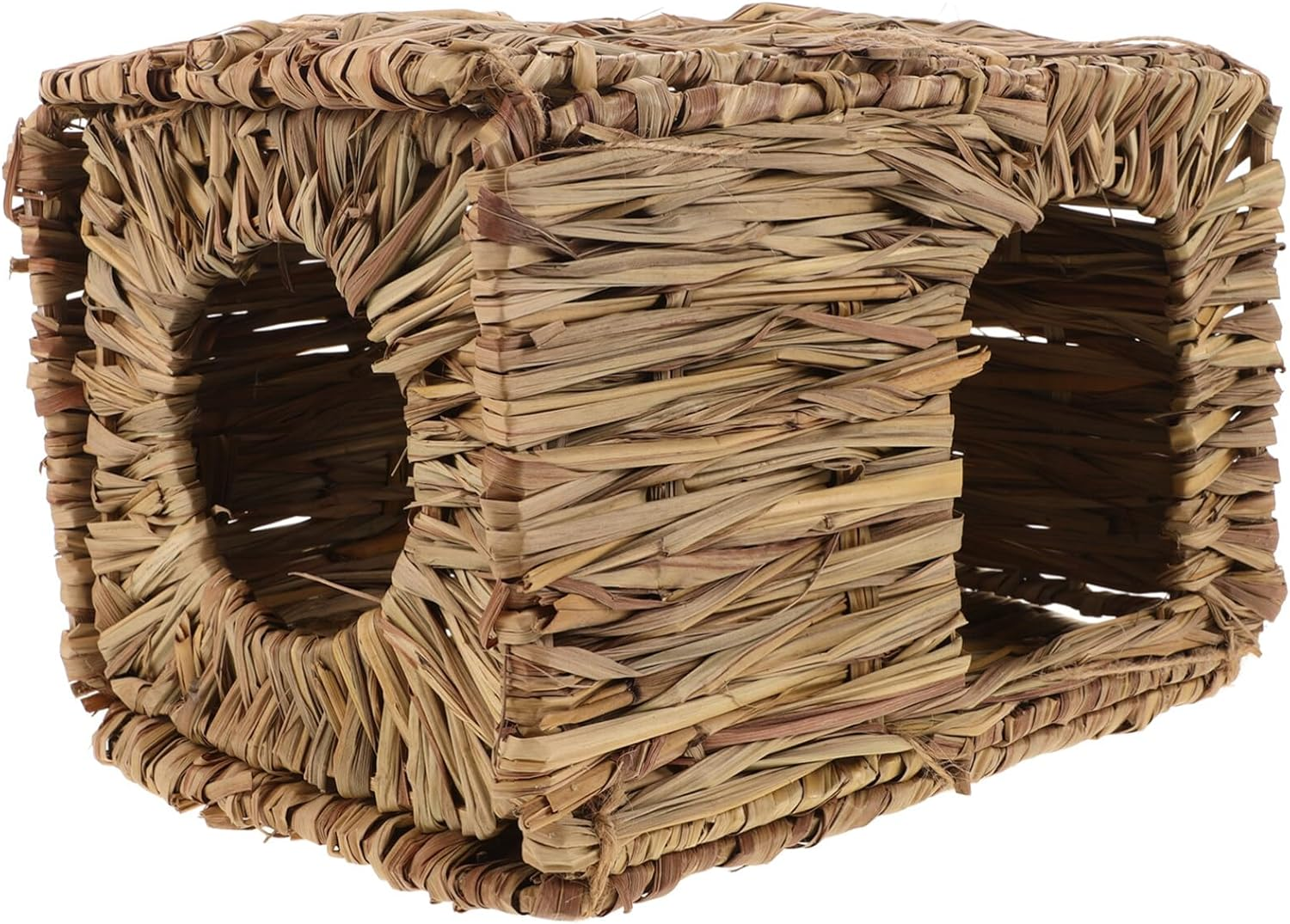 Milisten Grass Bunny House, Woven Animal Hut Rabbit Nest Bunny Straw Woven House Rabbit Bed for Rabbits Hamster image number 6