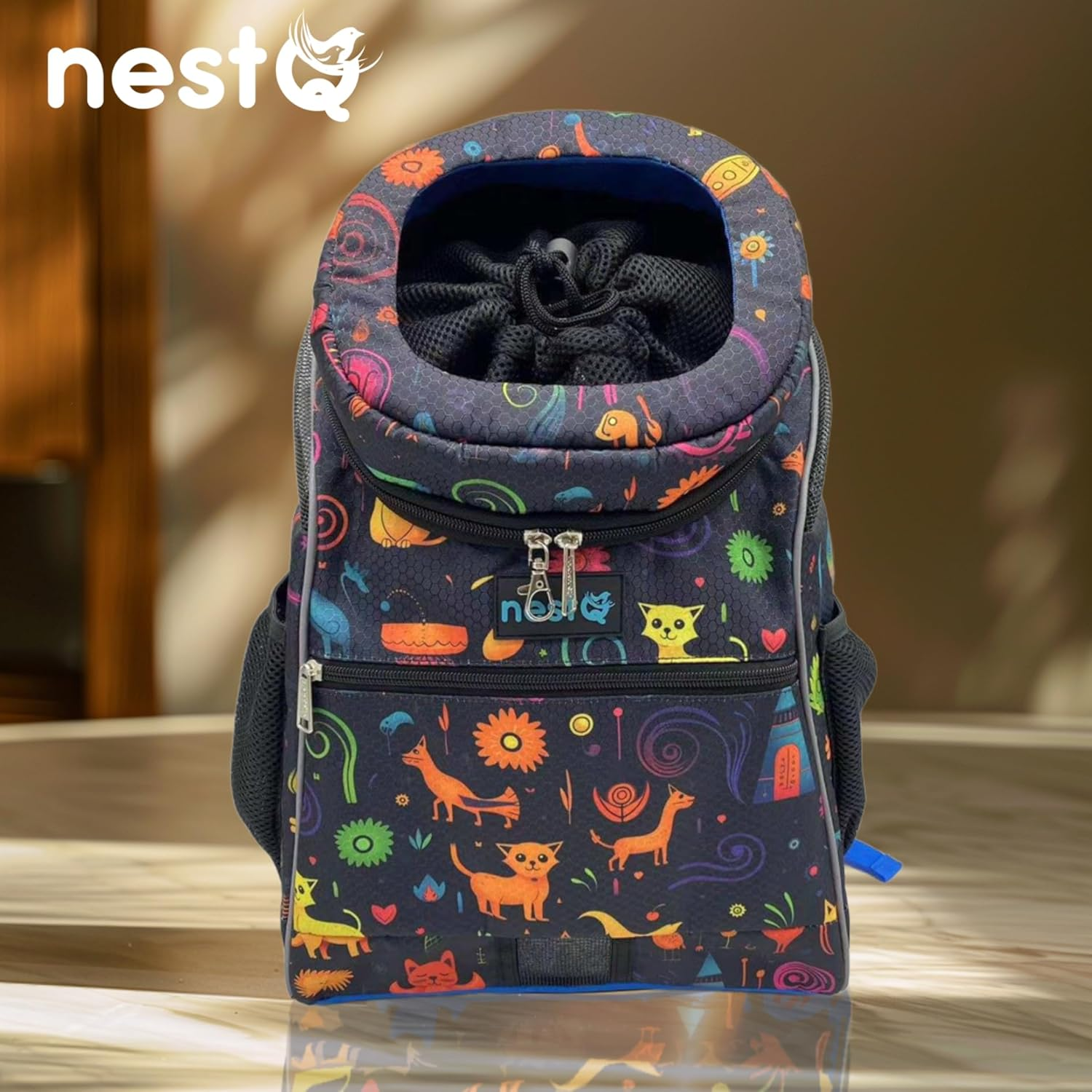 Backpack for Small Pets Such as Dogs and Cats up to 3 Kg &ndash; Neck Protector for Head &ndash; Travel Bag, Puppy Carrier &ndash; Size 43 X 30 X 20 Cm image number 2