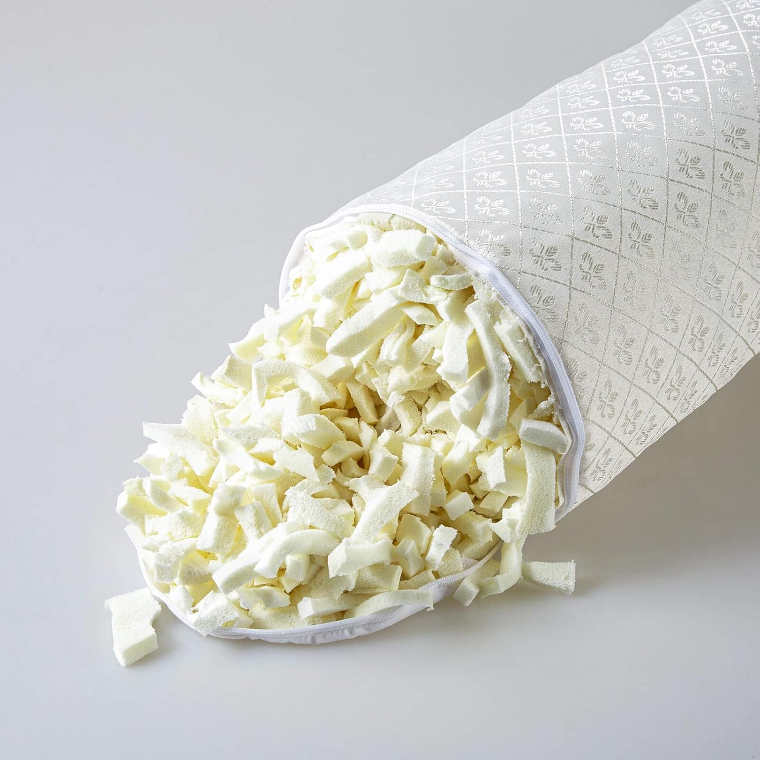 Kingnex Zipper Adjustable under Knees Bolster Roll Pillow to Relief Lower Back Pain or between Legs for Side Sleepers Shredded Latex Cylinder with Organic Cotton Cover 18X6 image number 5