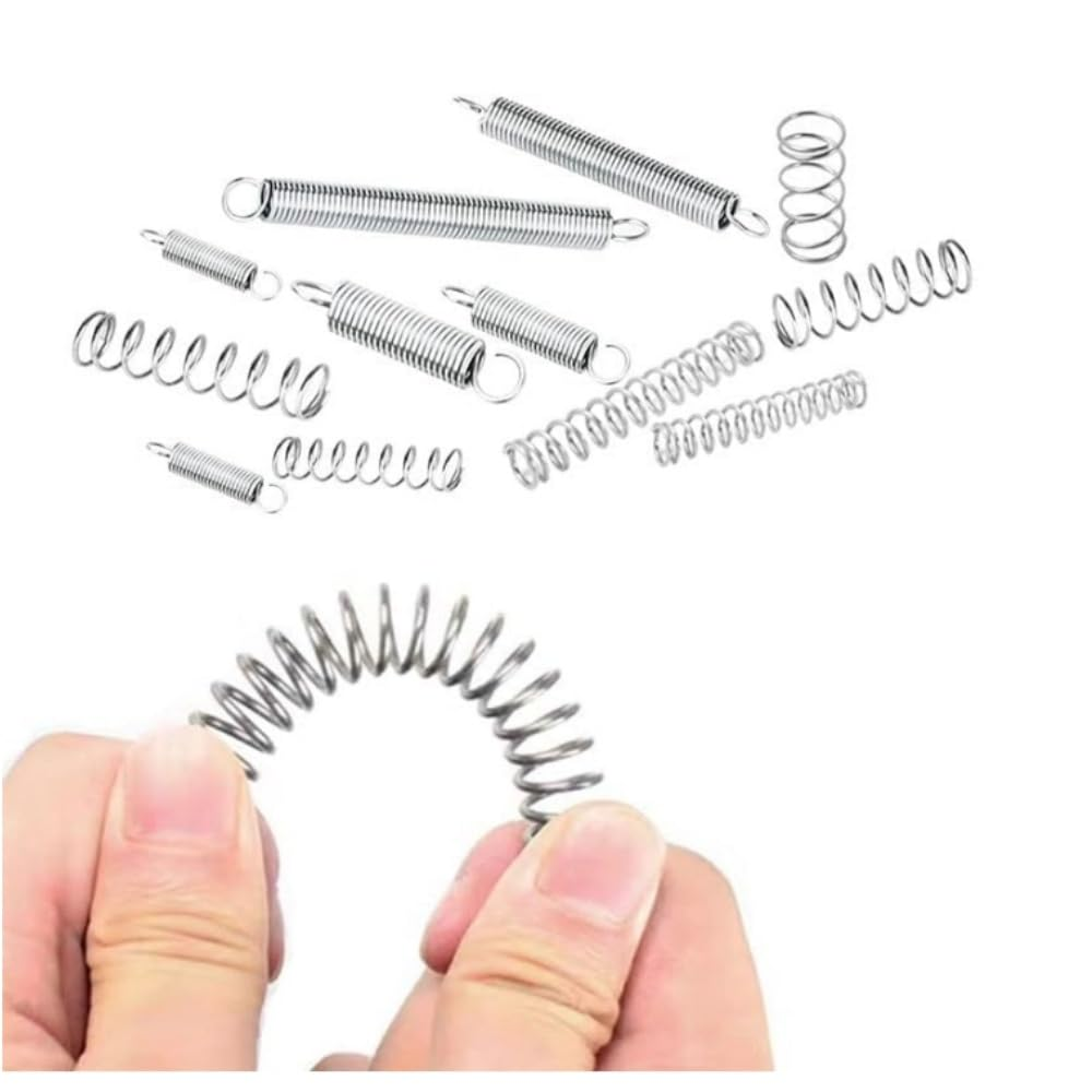 200-Piece Spring Assortment Set for Home Repairs & DIY - Extension & Compression Springs in Assorted Sizes, Zinc Plated Steel for Durability image number 3