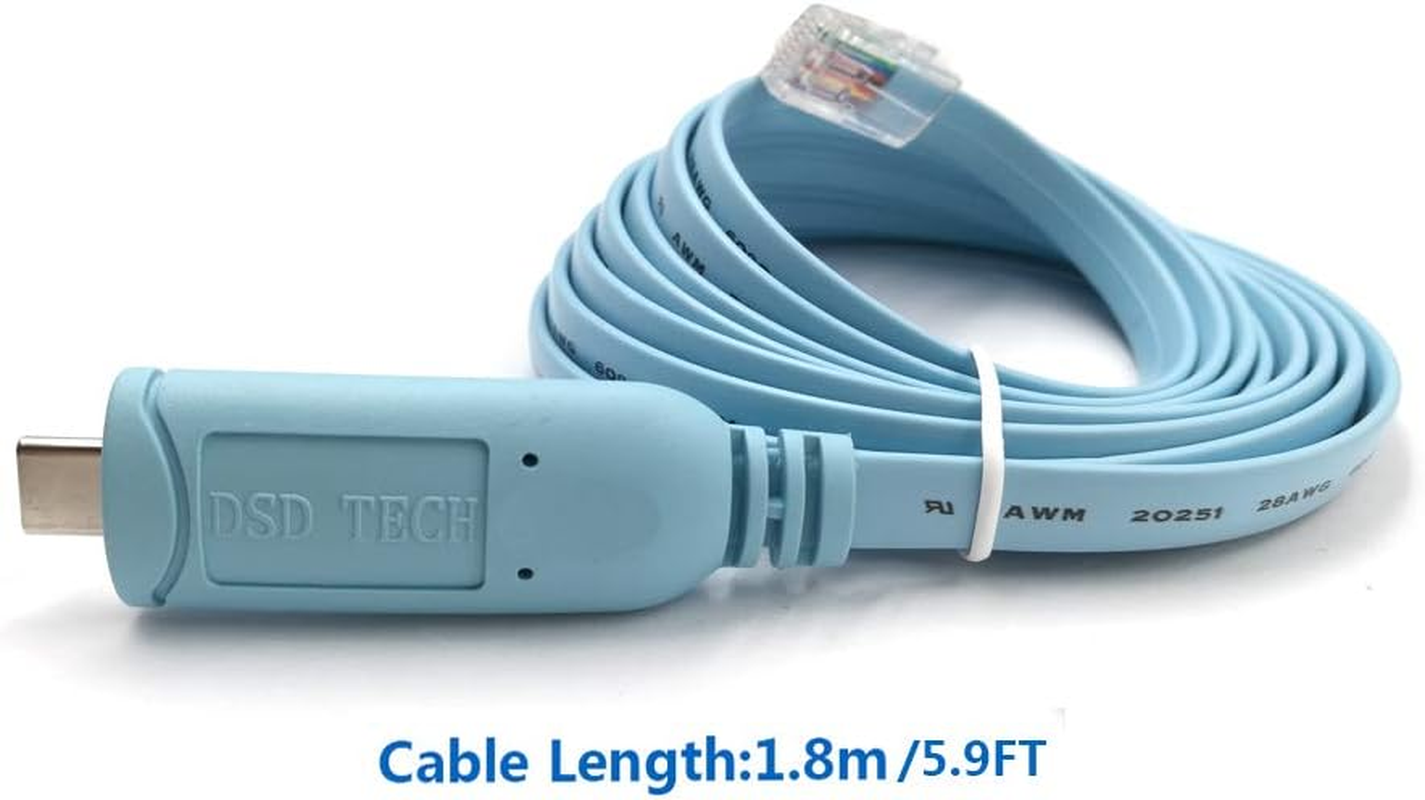 DSD TECH SH-RJ45B USB C to RJ45 Console Cable with FTDI Chip for Cisco NETGEAR Routers/Switches Support Macbook Pro/Air 2018 and Other USB-C Laptops image number 3