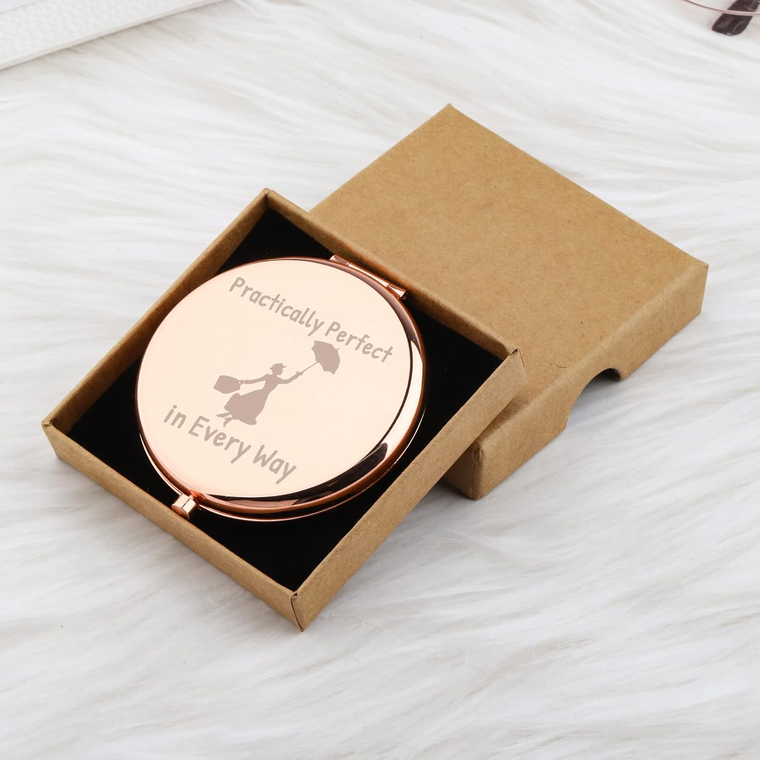 WUSUANED Movie Quote Makeup Mirror Practically Perfect in Every Way Mirror Fantasy Inspired Gifts for Movie Fans image number 2