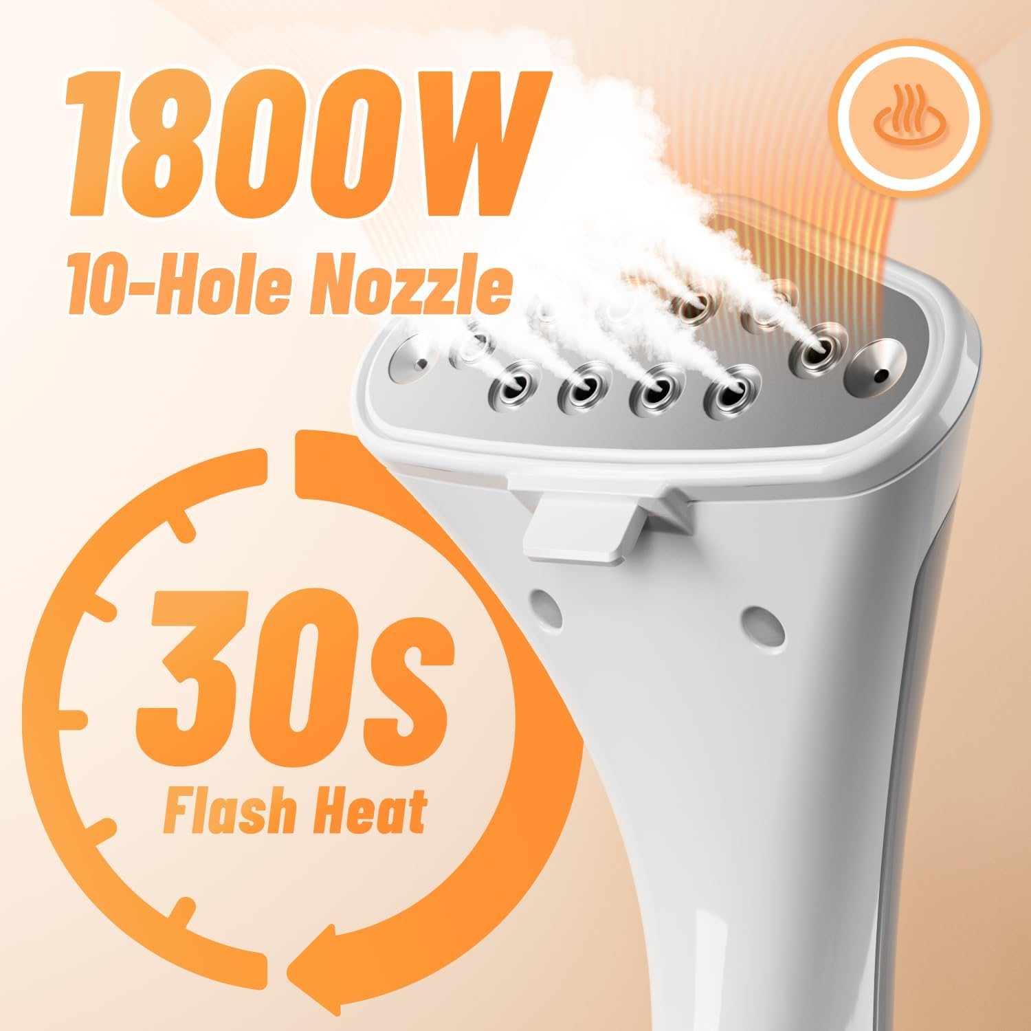 Shanghigh Stand Garment Steamer for Clothes - 1800W Steamers with Adjustable Double Rod, Flat and Hanging Ironing with 1.6L Water Tank, 30S Fast Heat-Up, Wrinkle Remover with 10 Iron Modes for Home