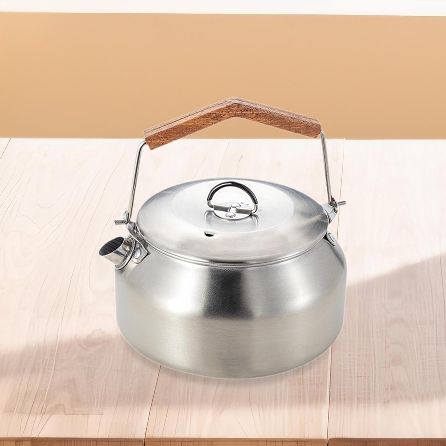 Eigell Portable Camping Kettle for Outdoor Use, Water Coffee Pot and Teapot, Silver - Green image number 5