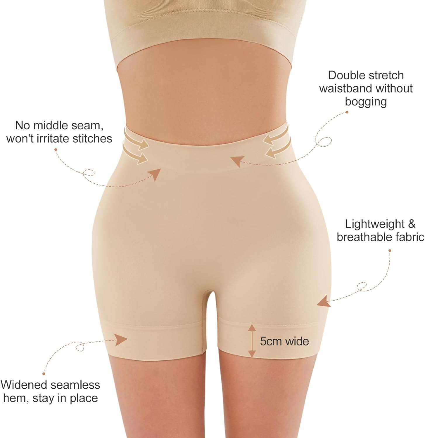 SIMIYA Womens Shorts Underwear High Waisted Seamless Smooth anti Chafing Slip Boyshorts Panties for under Dress Summer image number 4